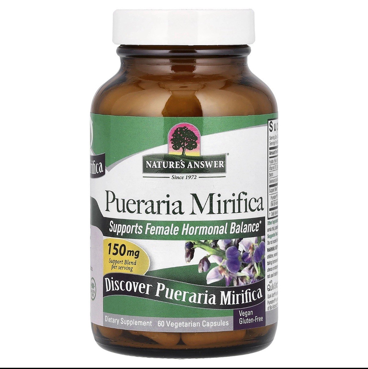 Nature s Answer Pueraria Mirifica 150 mg 60 Vegetarian Capsules Cruelty-Free,