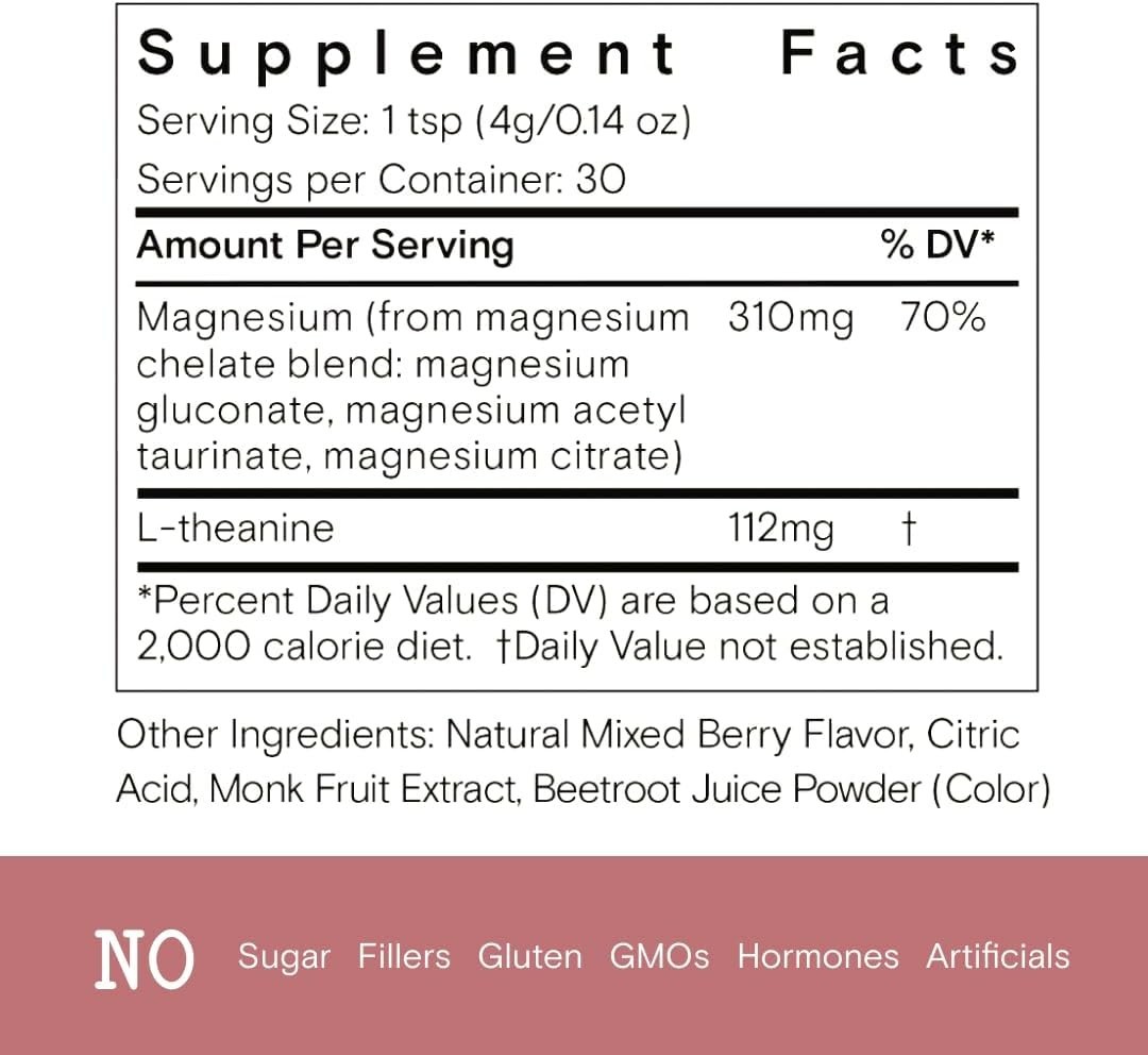 Moon Juice – Magnesi-Om, Berry – Jar (30 Servings) – Support Brain Health & Rest