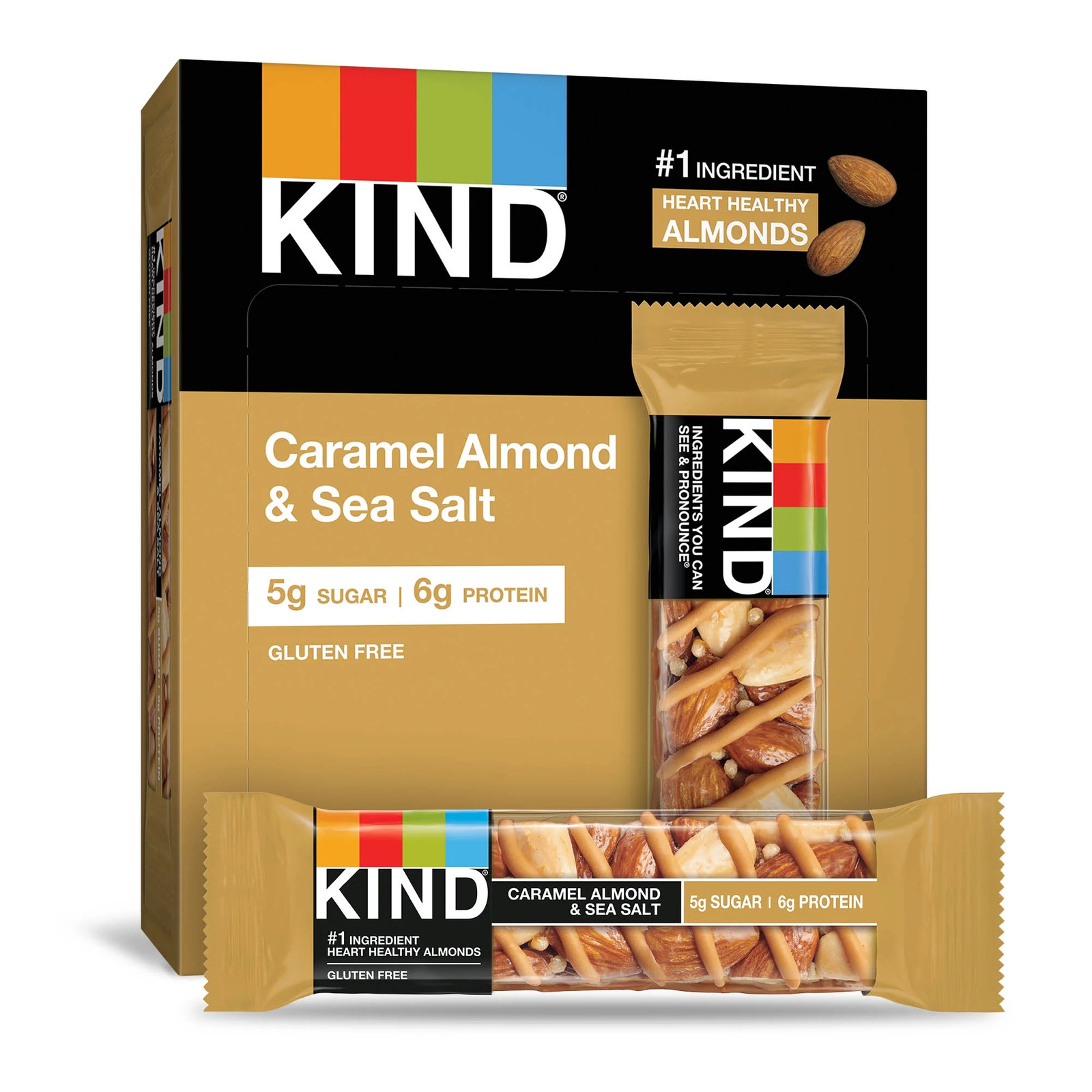 KIND Nut Bars, Caramel Almond & Sea Salt, 1.4 oz, 12 Count