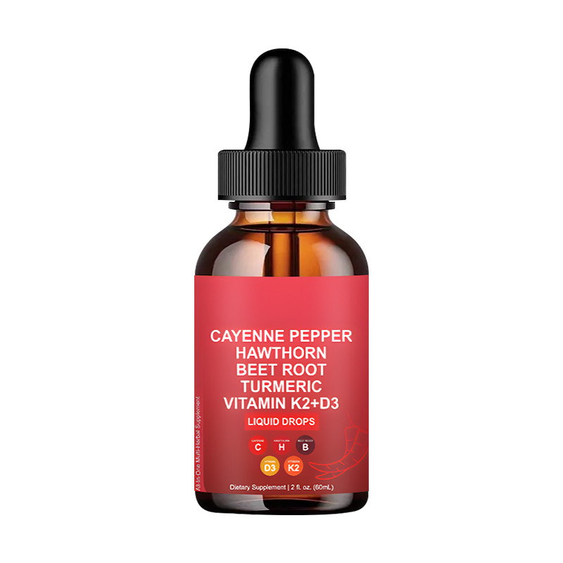 Advanced Cayenne Pepper Hawthorn Beet Root Turmeric Vitamin K2+D3 Drops Suppleme