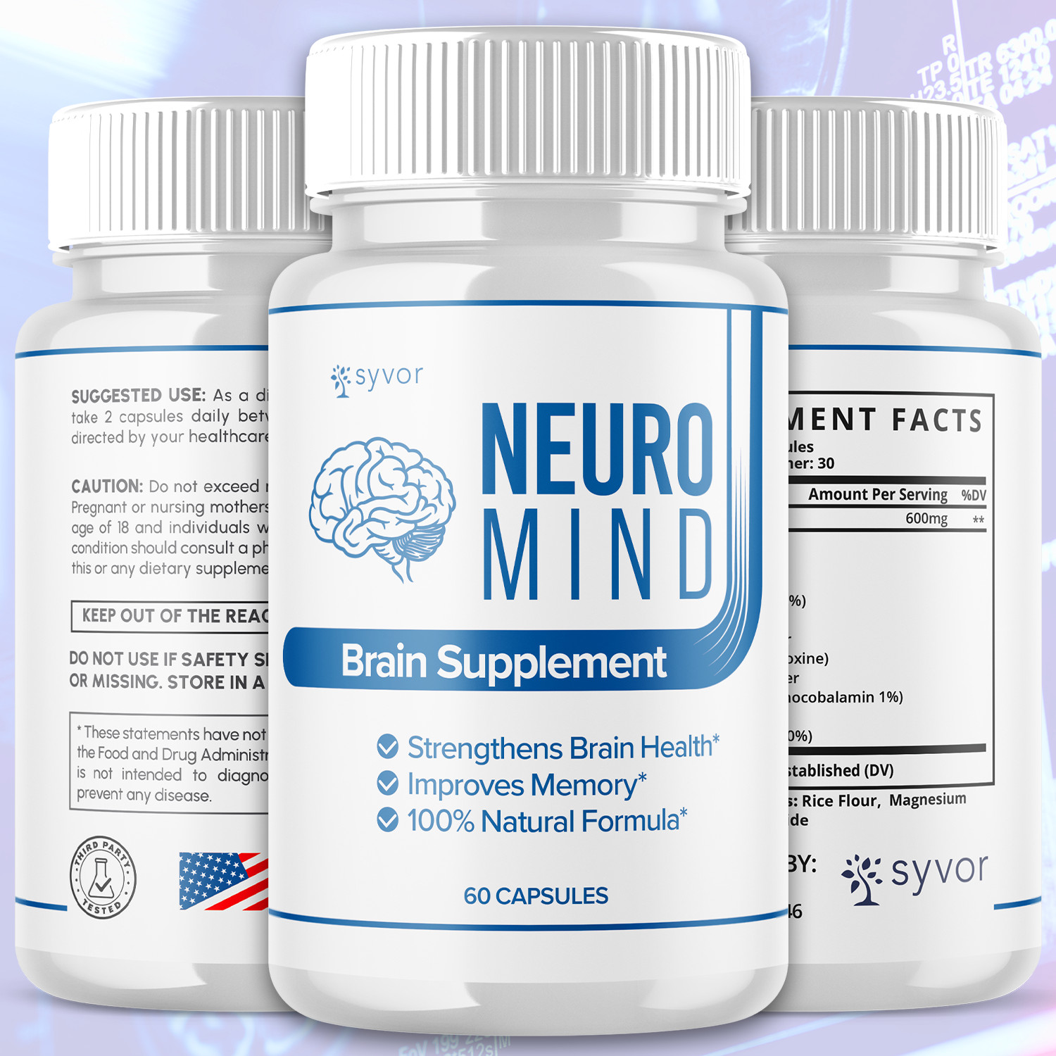 (5 Pack) Neuro Mind Nootropic All Natural Neuro Mind Max Supplement 300 Capsules