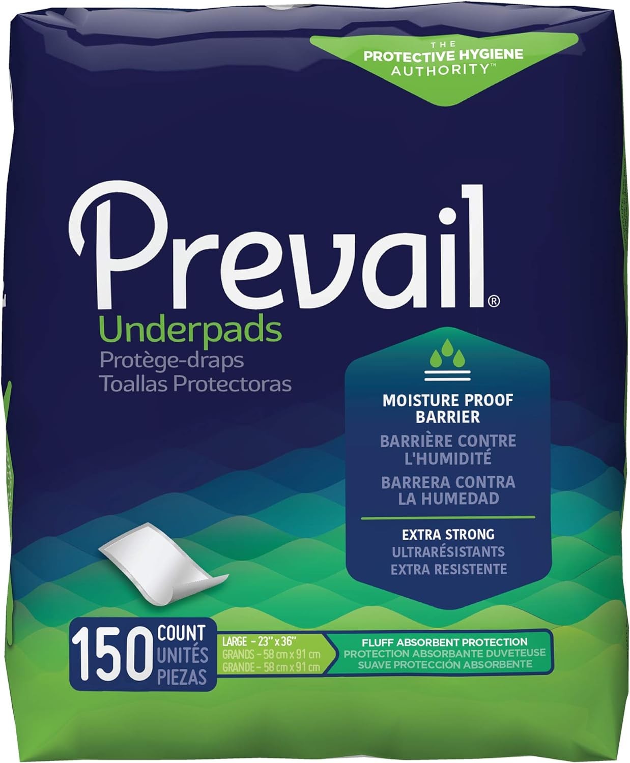 Prevail Incontinence Underpads, Unisex Disposable Underpads for Men & Women, F