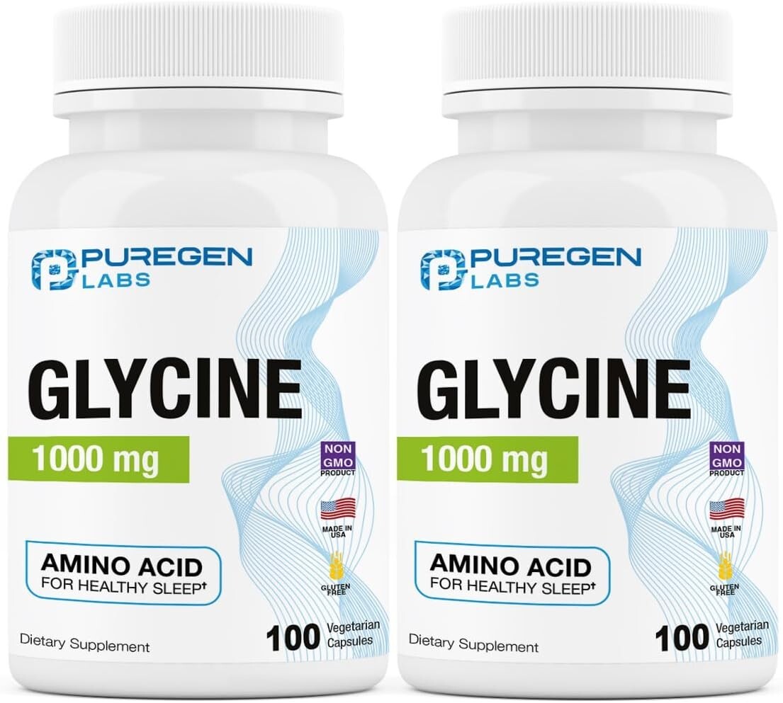 Puregen Labs Glycine | 1000 mg 100 Veg Capsules | 1Pk | Exp. 07/27