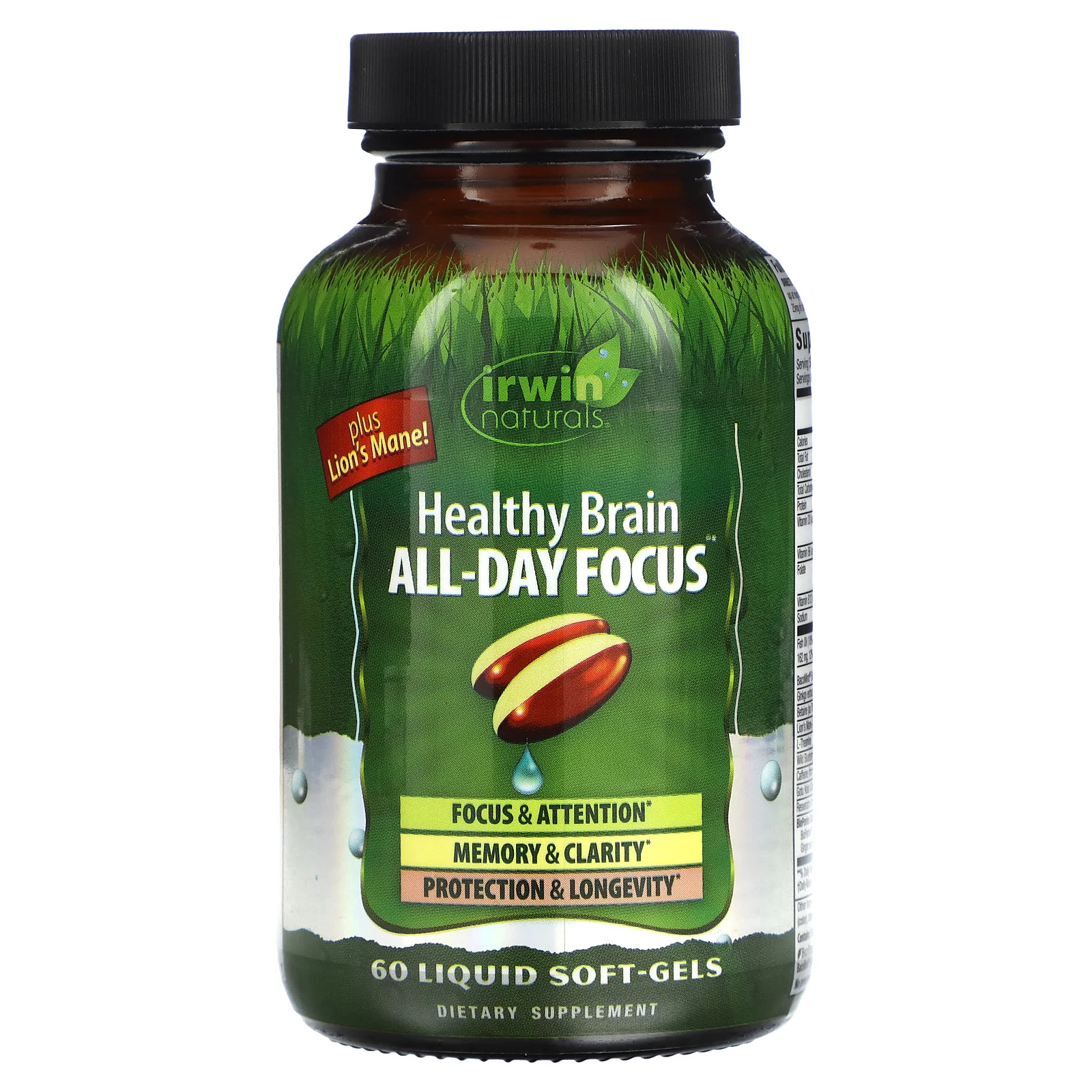 2 X Irwin Naturals, Healthy Brain, All-Day Focus, 60 Liquid Soft-Gels
