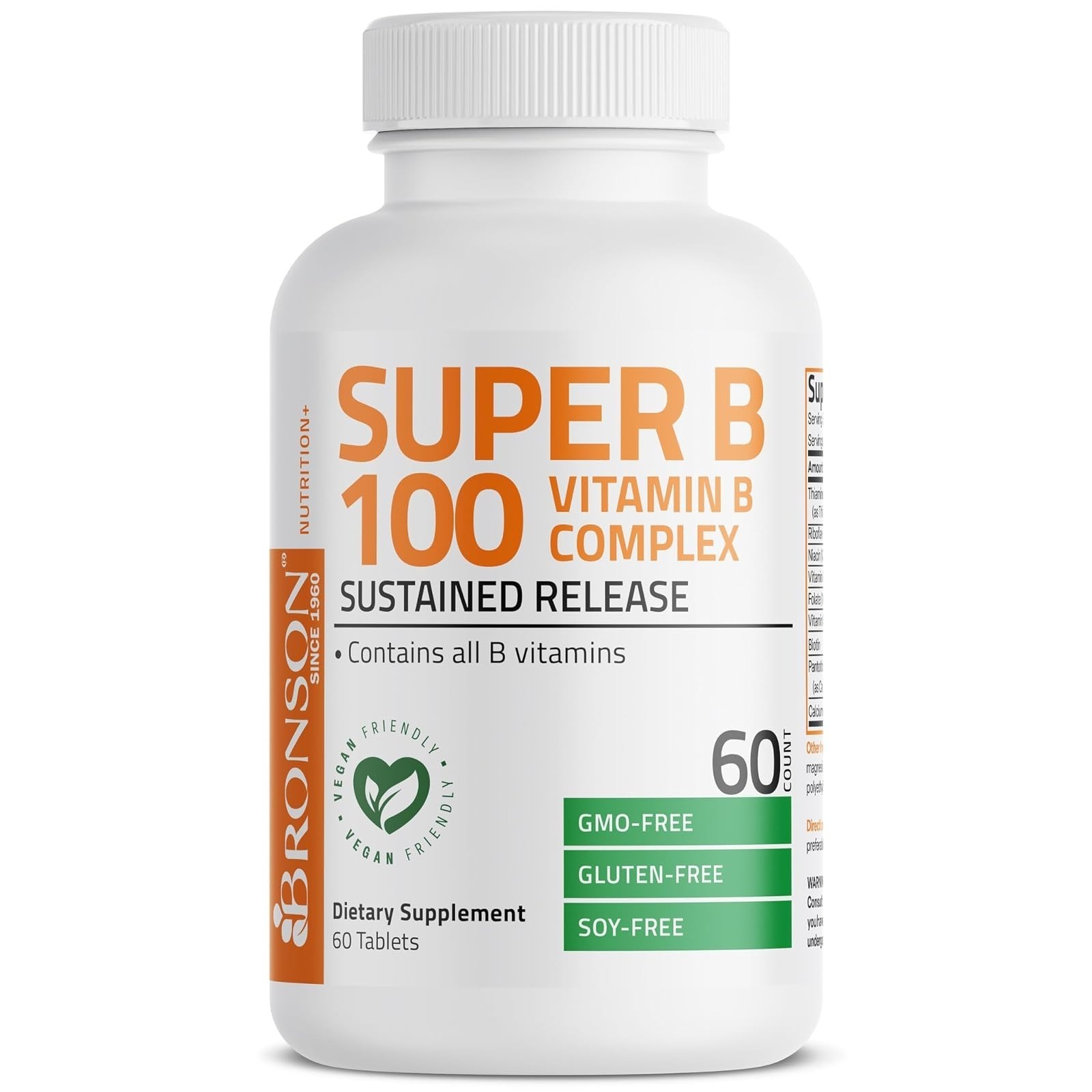 Bronson Super B100 Vitamin B Complex – 60 Tablets