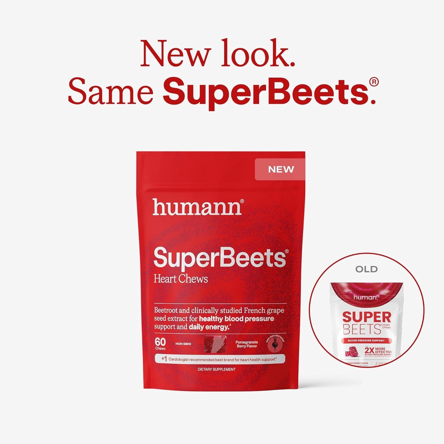 Grape Seed Extract SuperBeets Heart Chews – Pomegranate Berry Flavor, 60 Count