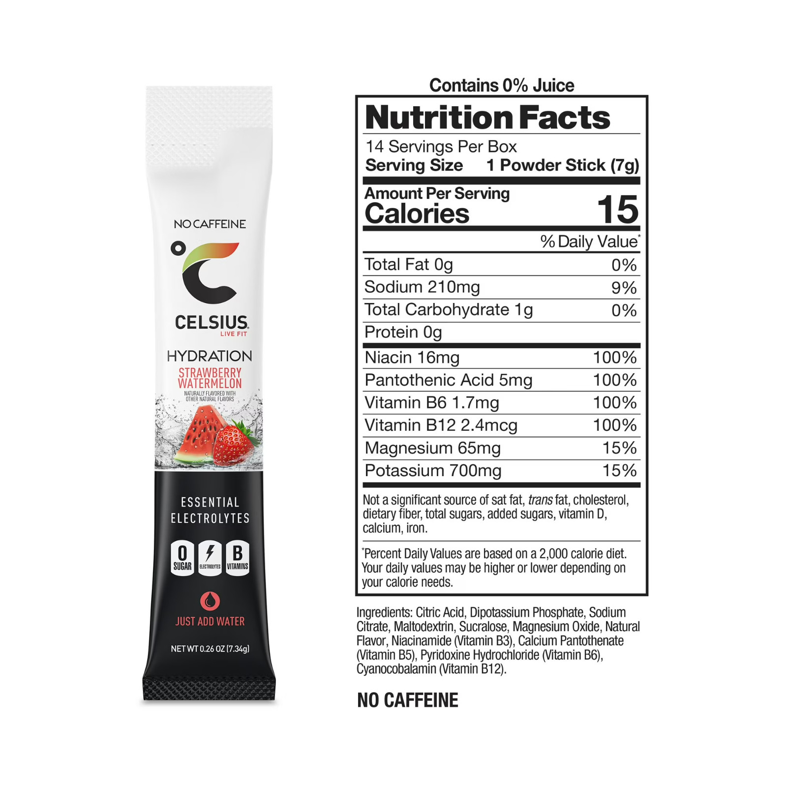 CELSIUS HYDRATION Strawberry Watermelon Flavor, Essential Electrolyte Hydration