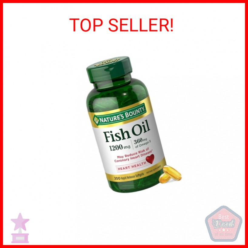 Nature’s Bounty Fish Oil Omega 3 Supplements – Supports Heart Health, 1200 Mg Fi
