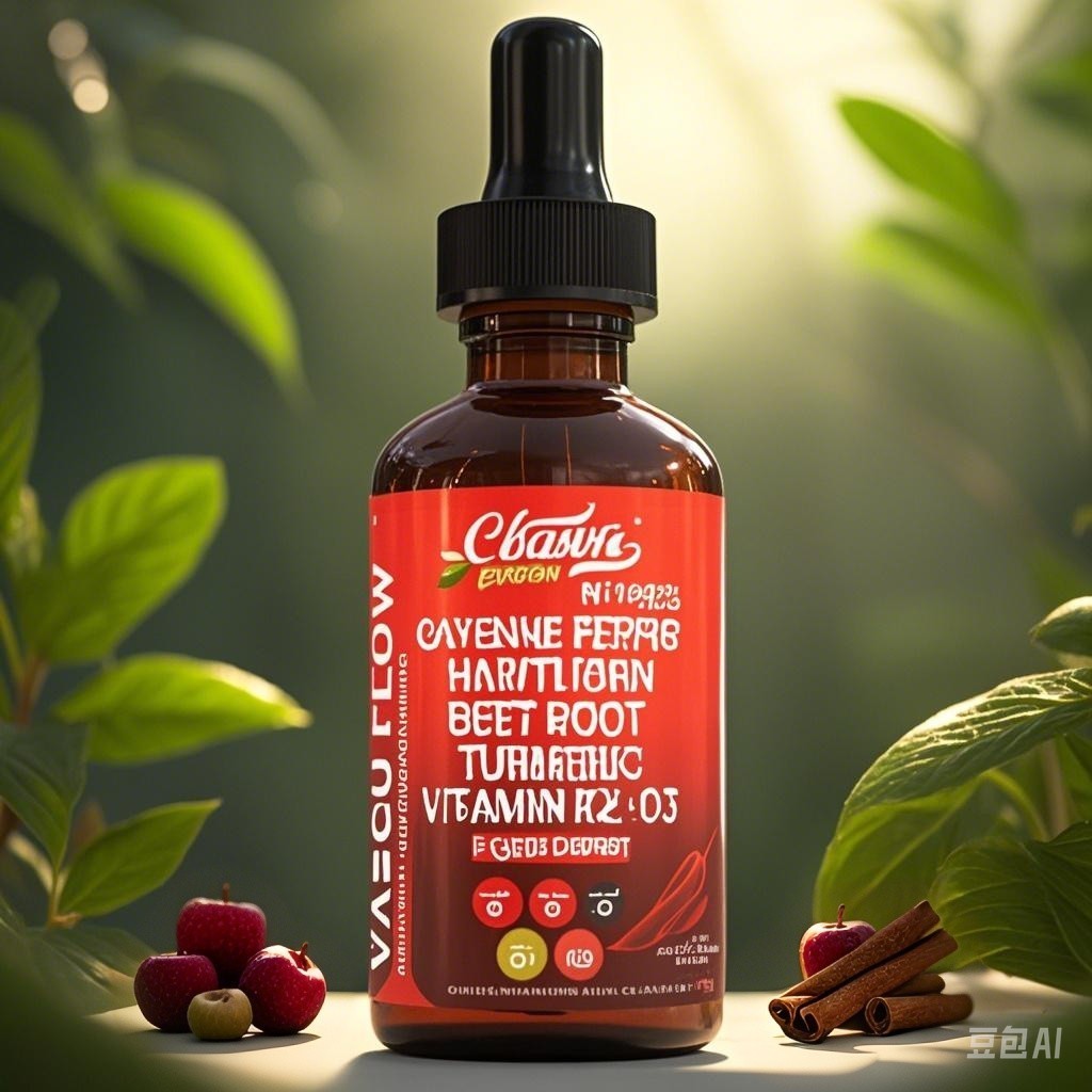 Cayenne Pepper Supplement Liquid Drops + Hawthorn Berry, Vitamin D3 K2