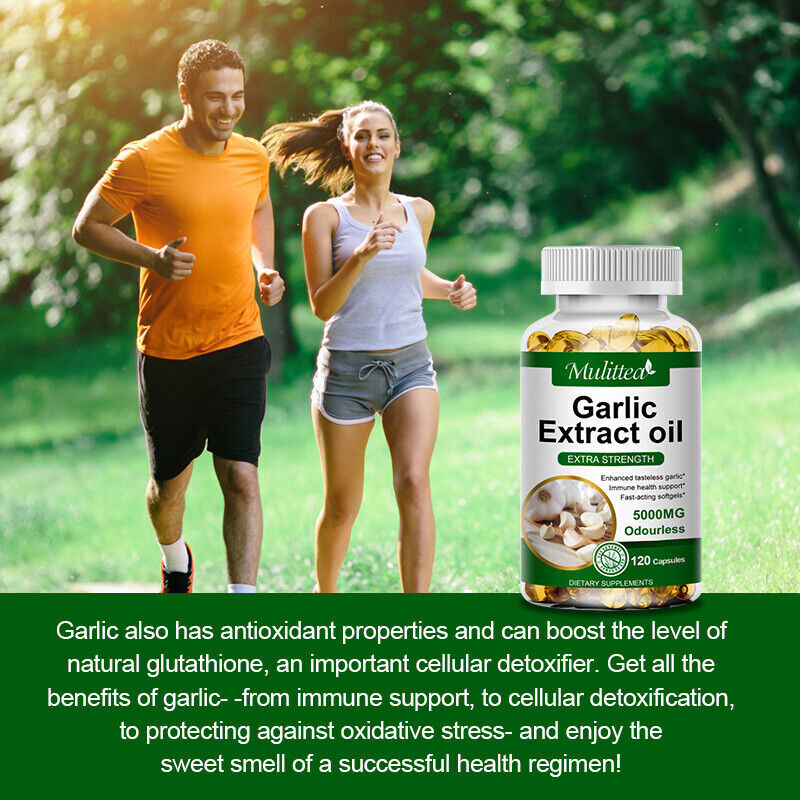 Garlic Oil 5000mg 120 Rapid Release Softgels Capsules 5000 Extract organic Pills