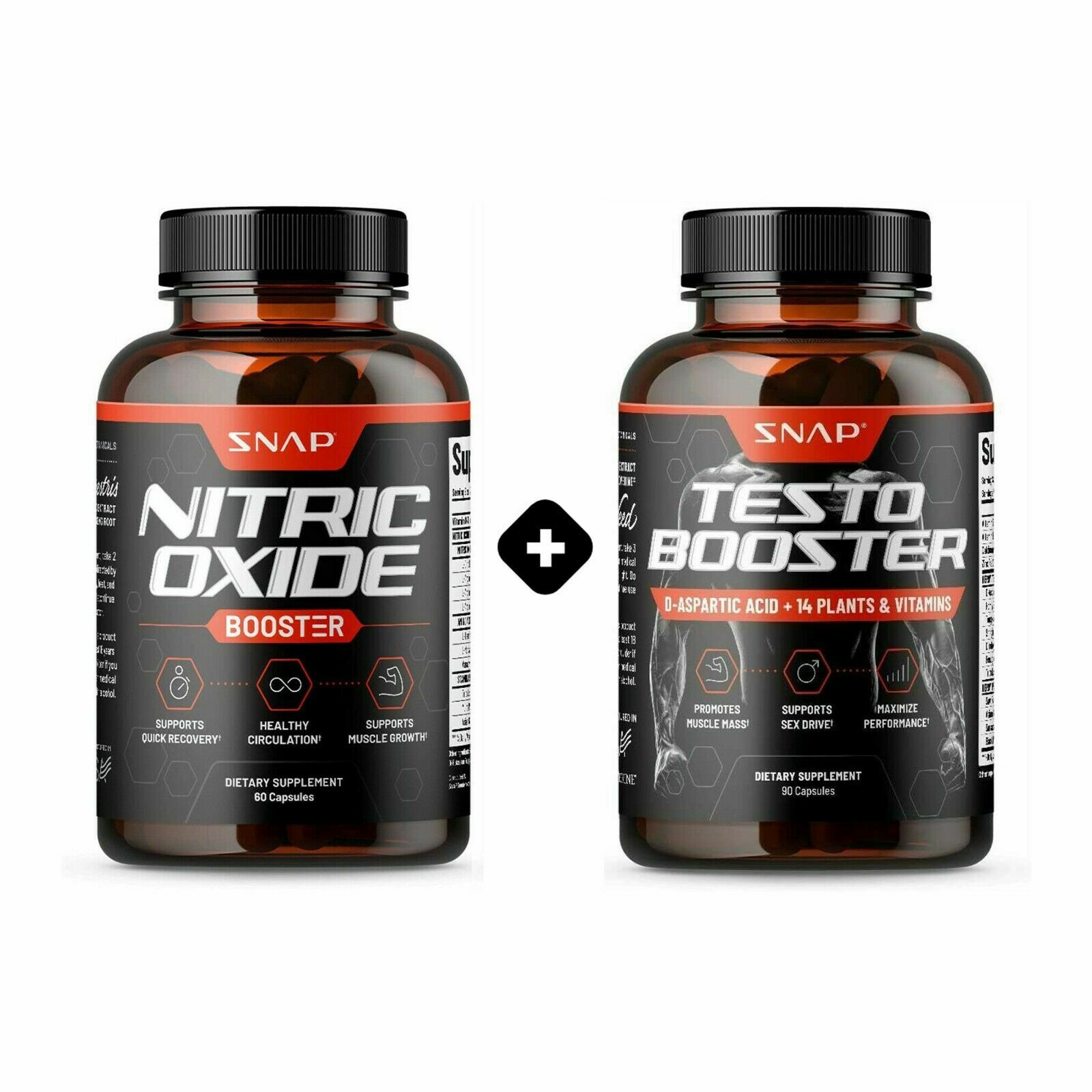 Nitric Oxide & Testosterone Booster for Men, L Arginine, L Citrulline 60 & 90