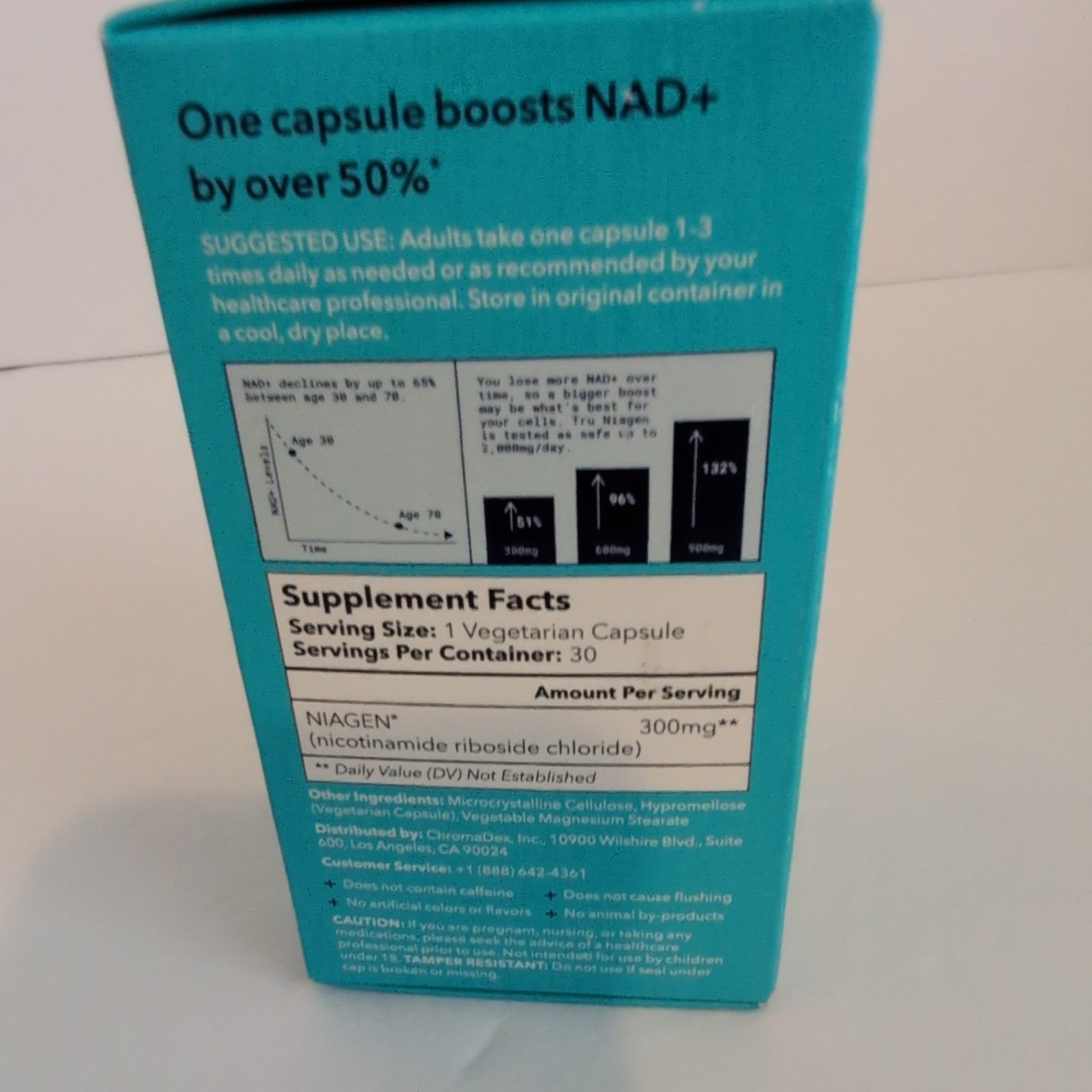 Tru Niagen Nicotinamide Riboside (NR) 300mg, 30 caps Exp 3/2028