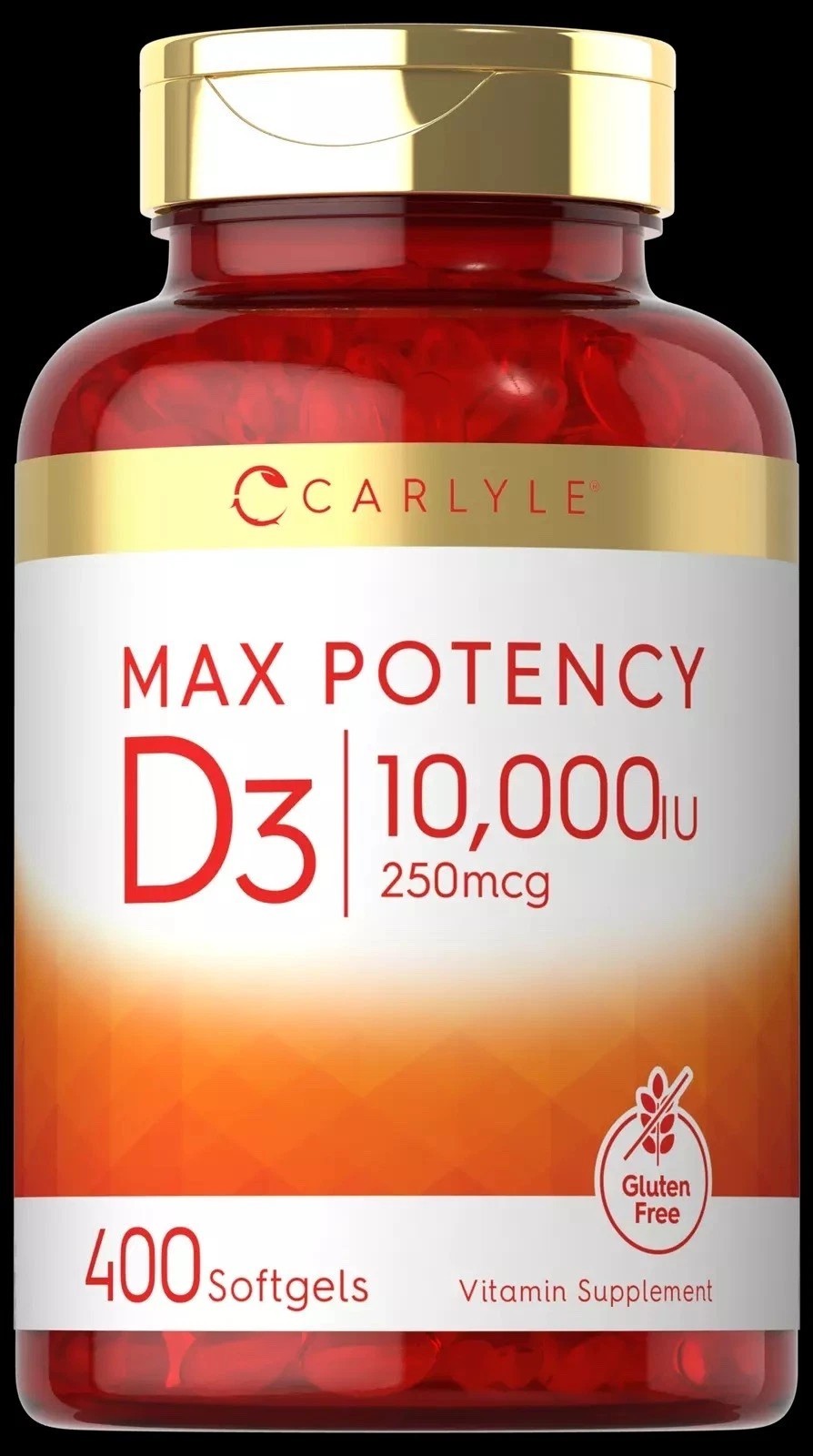 Carlyle Vitamin D 10000 IU 400 Softgels | Value Size | Max Potency | Non-GMO, Gl