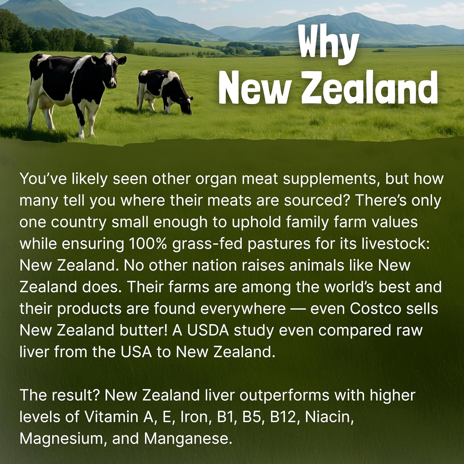 New Zealand 100% Grass Fed Beef Organs – (200 Count, 3,000Mg Serving) Liver, Hea
