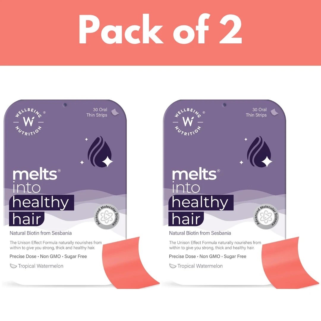 Wellbeing Nutrition Melts Healthy Hair, Pure Biotin 10,000mcg 30 Oral Strips K86