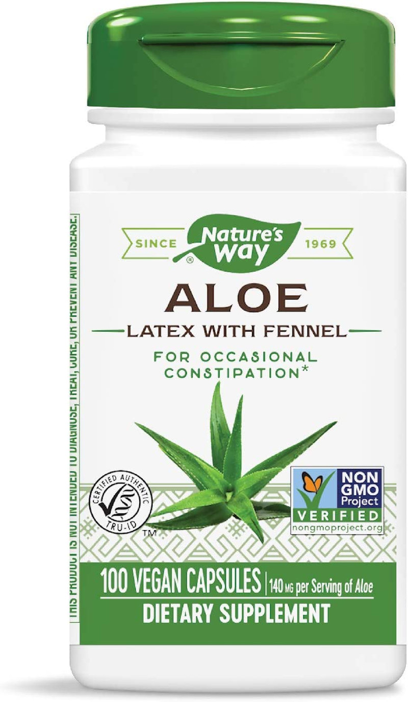 Nature’s Way Aloe Latex with Fennel, for Constipation, 100 Vegan Capsules