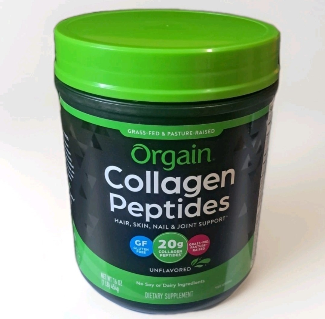 Orgain Grass Fed Pasture Raised Collagen Peptides Unflavored 16oz EXP 2027 NEW