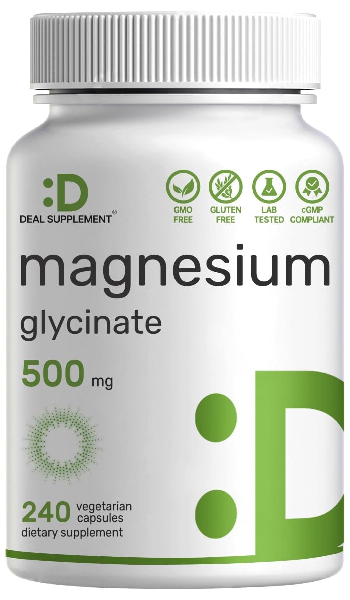 Deal Supplement Magnesium Glycinate 500mg, 240 Veggie 240 Count (Pack of 1)