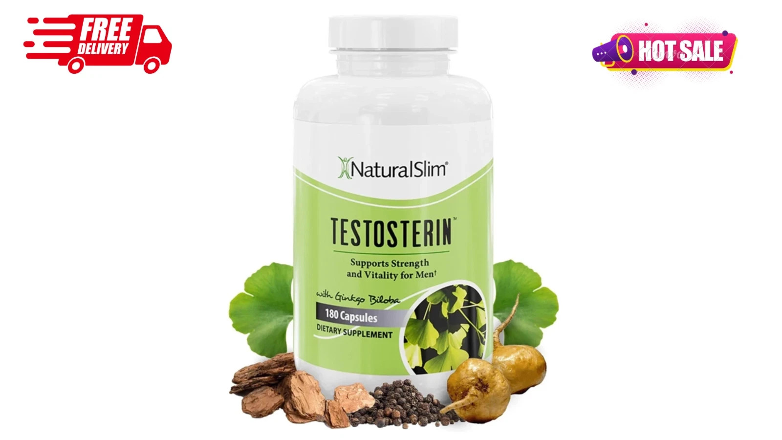NaturalSlim Testosterin Men’s Multivitamins Testosterone Booster 180 capsules