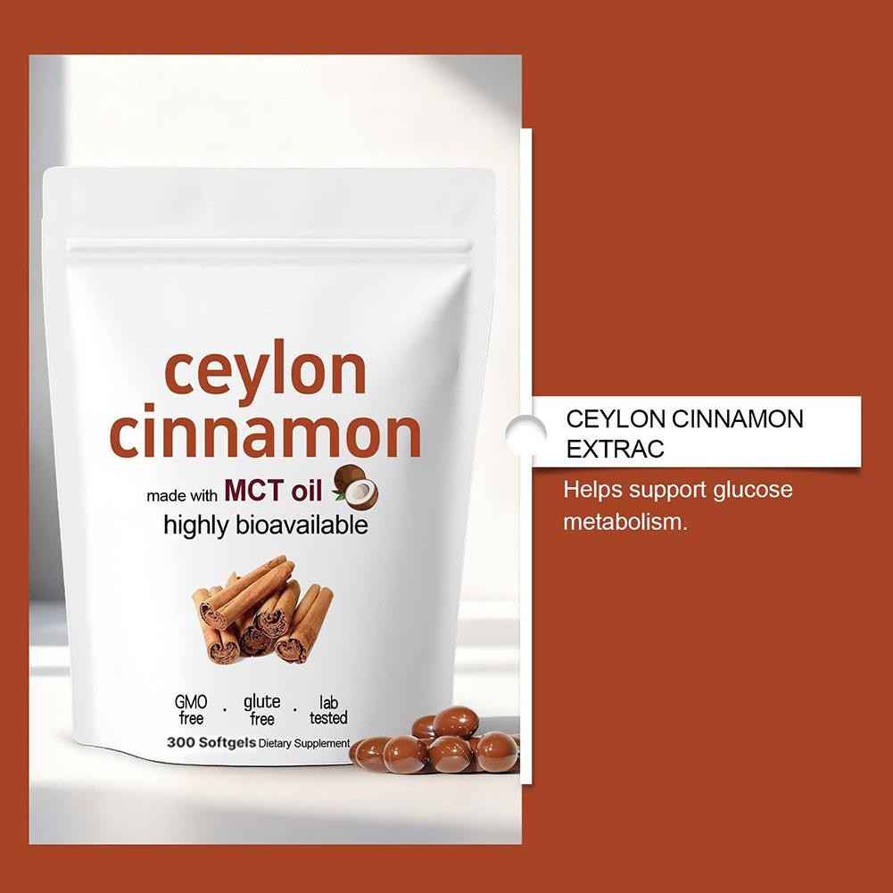 Advanced 2X Ceylon 7,200Mg Cinnamon Equivalent |300Softgels MCT Oil|HighlyBioava