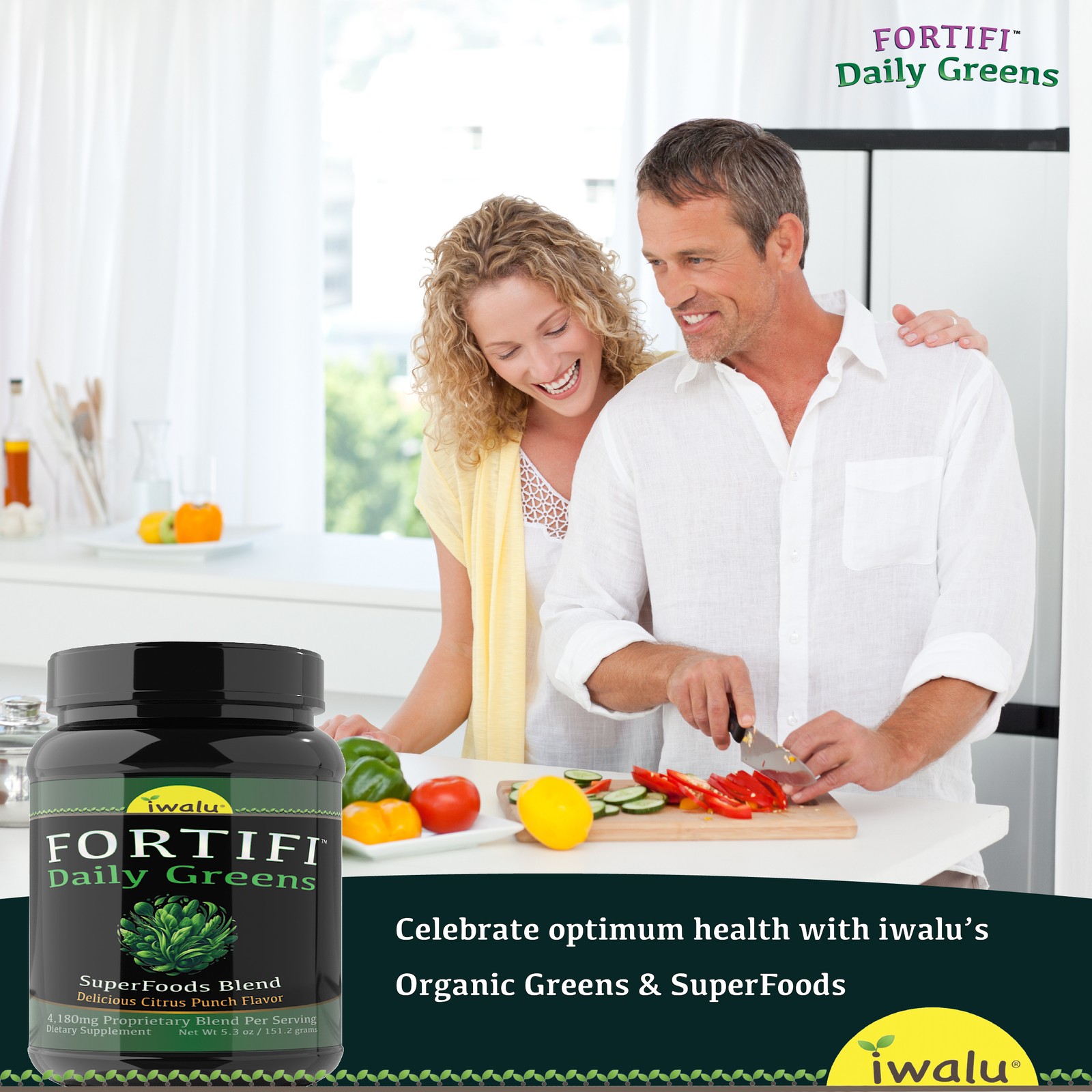 MRE – Organic Greens Superfoods – Easy Total Nutrition Drink Mix – iwalu FORTIFI