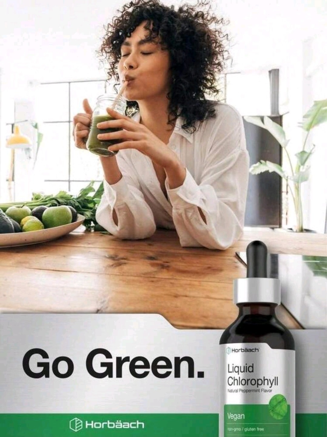 Horbäach Liquid Chlorophyll Drops 2 Oz Vegan, Non-GMO, And Gluten Free Formula