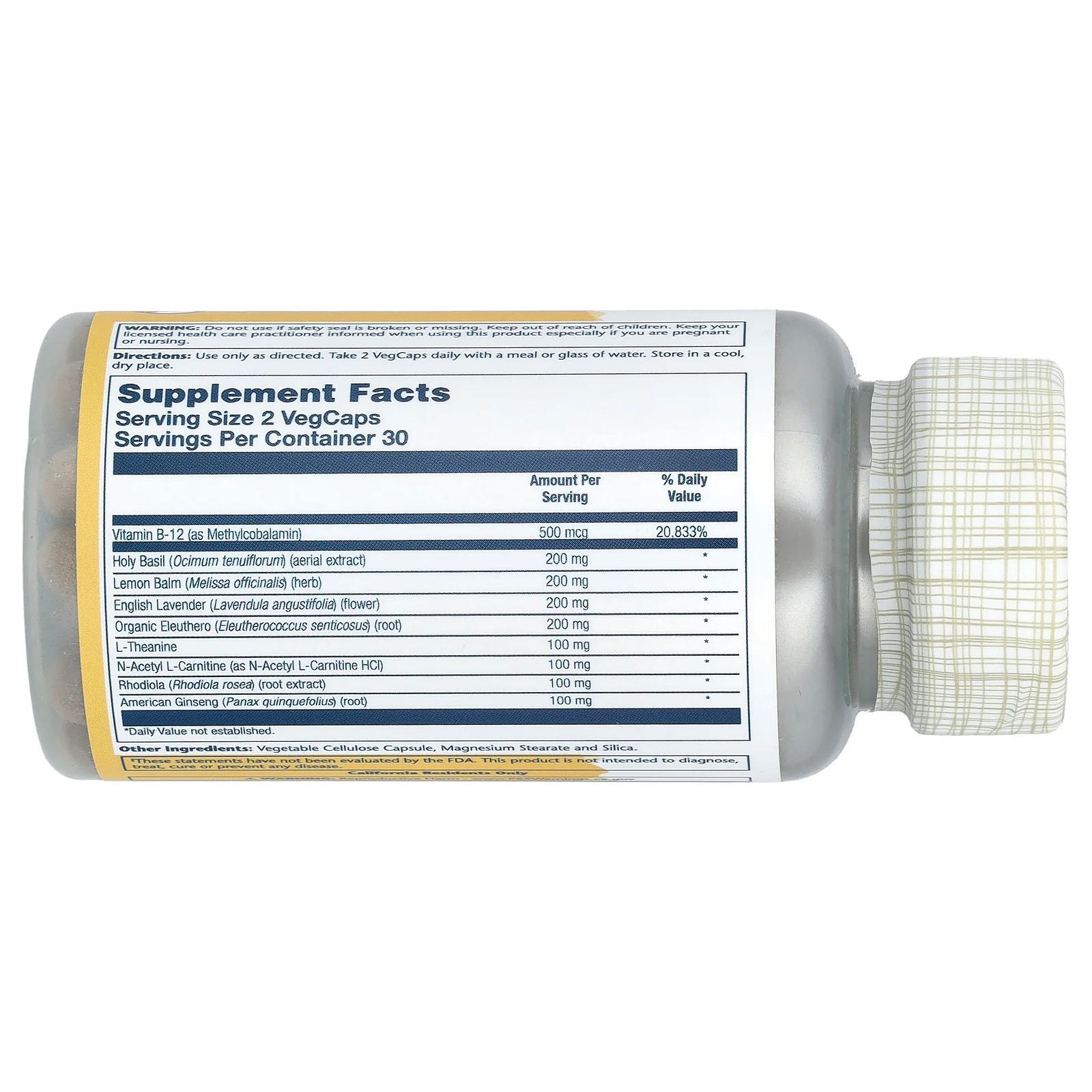 2 X Solaray, Total Calm� Advanced, 60 VegCaps
