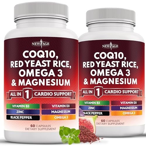 New Age CoQ10 200mg Omega 3-6-9 Magnesium Zinc Vitamin K2 D3