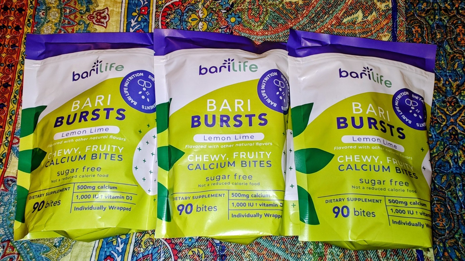 3-Month Supply Barilife Bari Bursts Lemon Lime Calcium Citrate Chews