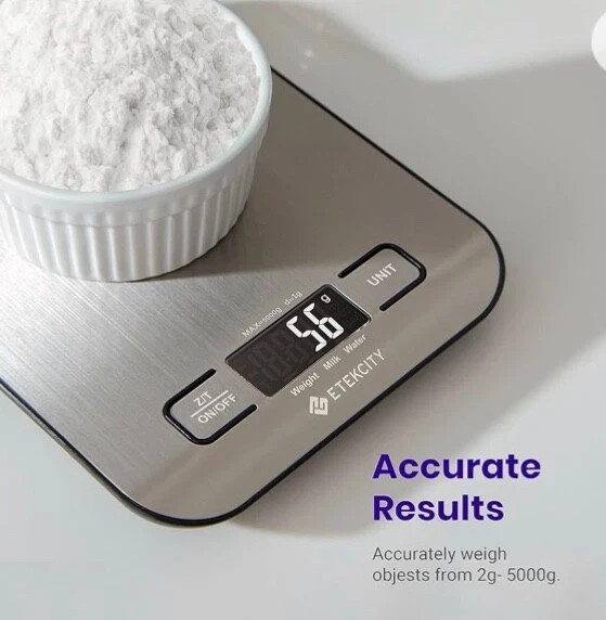 Etekcity Digital Kitchen Food Scale 11lb 5kg Stainless Steel Grams Ounces NEW