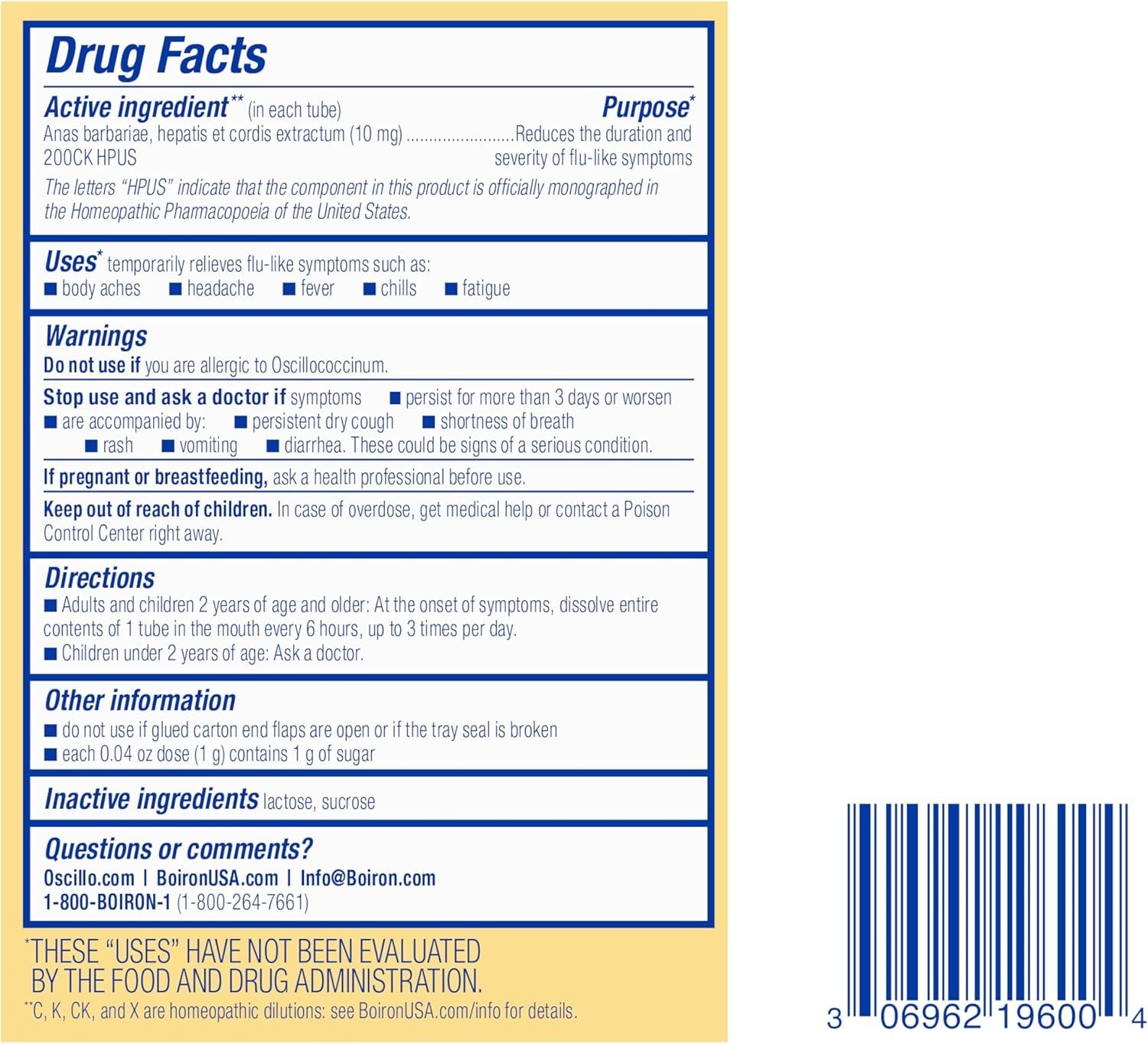 Oscillococcinum – Powerful Homeopathic Flu Relief Pellets for Body Aches & Fever