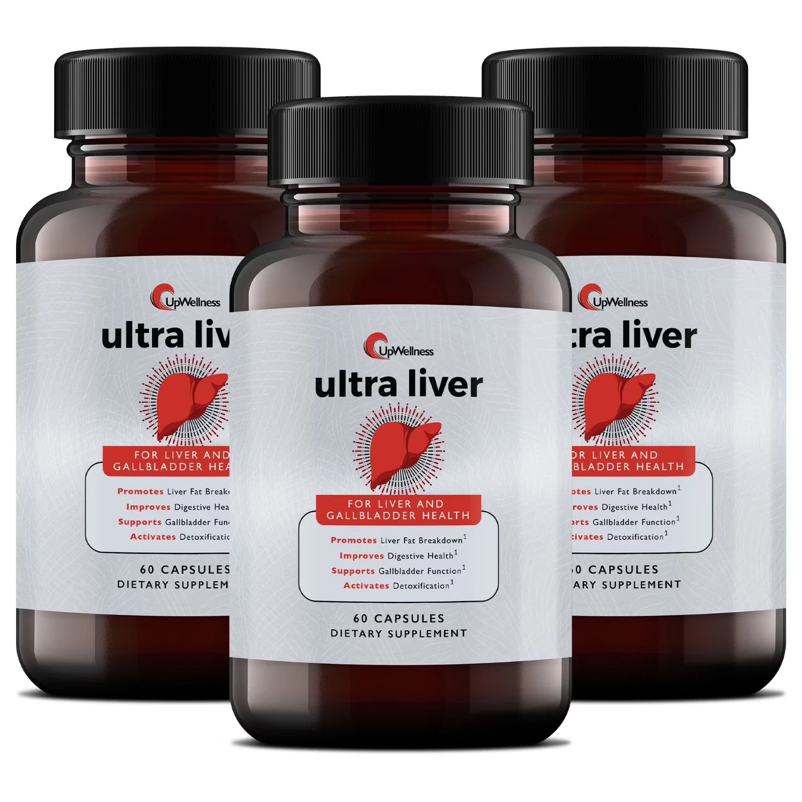 UpWellness Ultra Liver Supplement for Liver Health and Gallbladder Support/ 3 PK