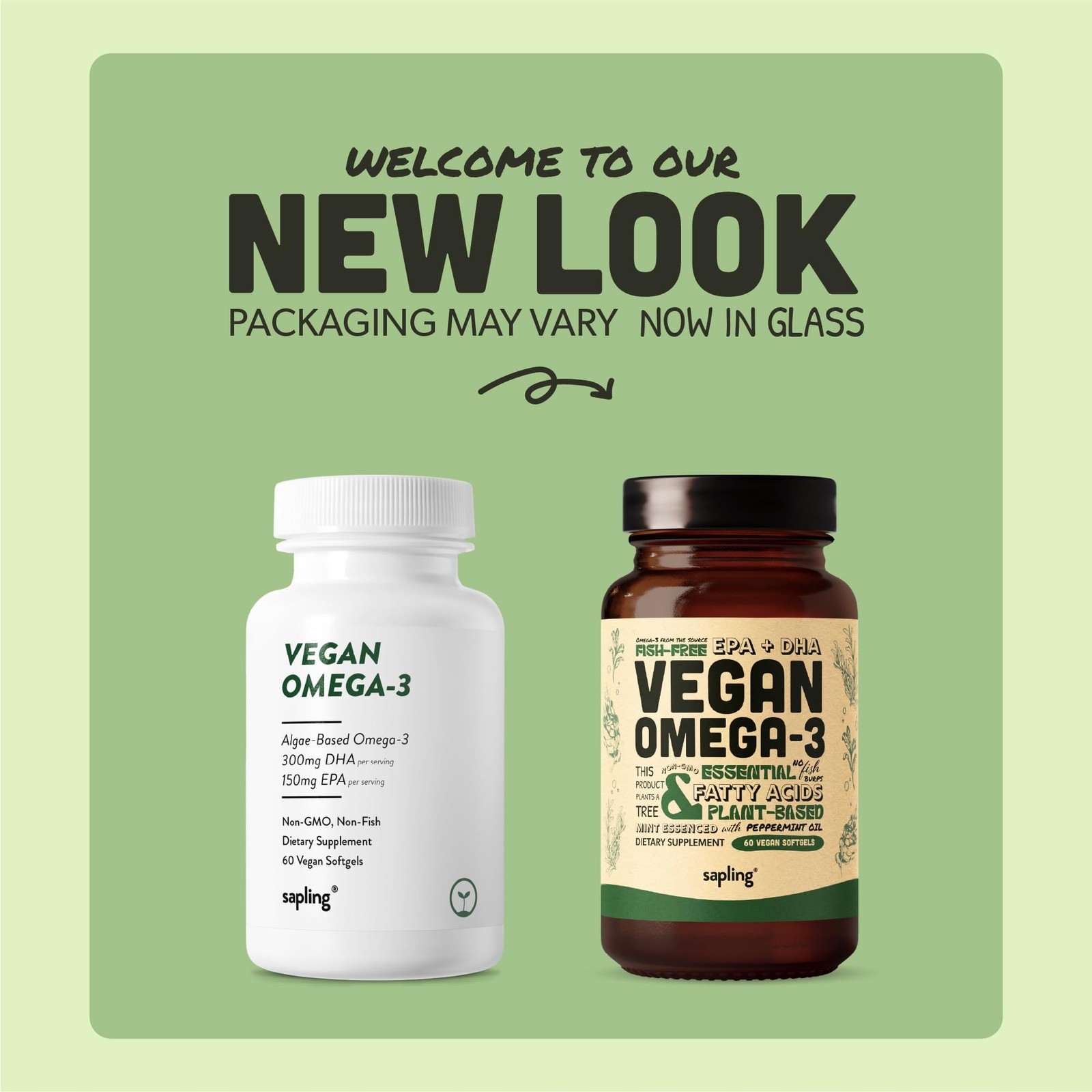 Vegan Omega 3 Supplement Plant Based DHA & EPA Fatty Acids Carrageenan Free…
