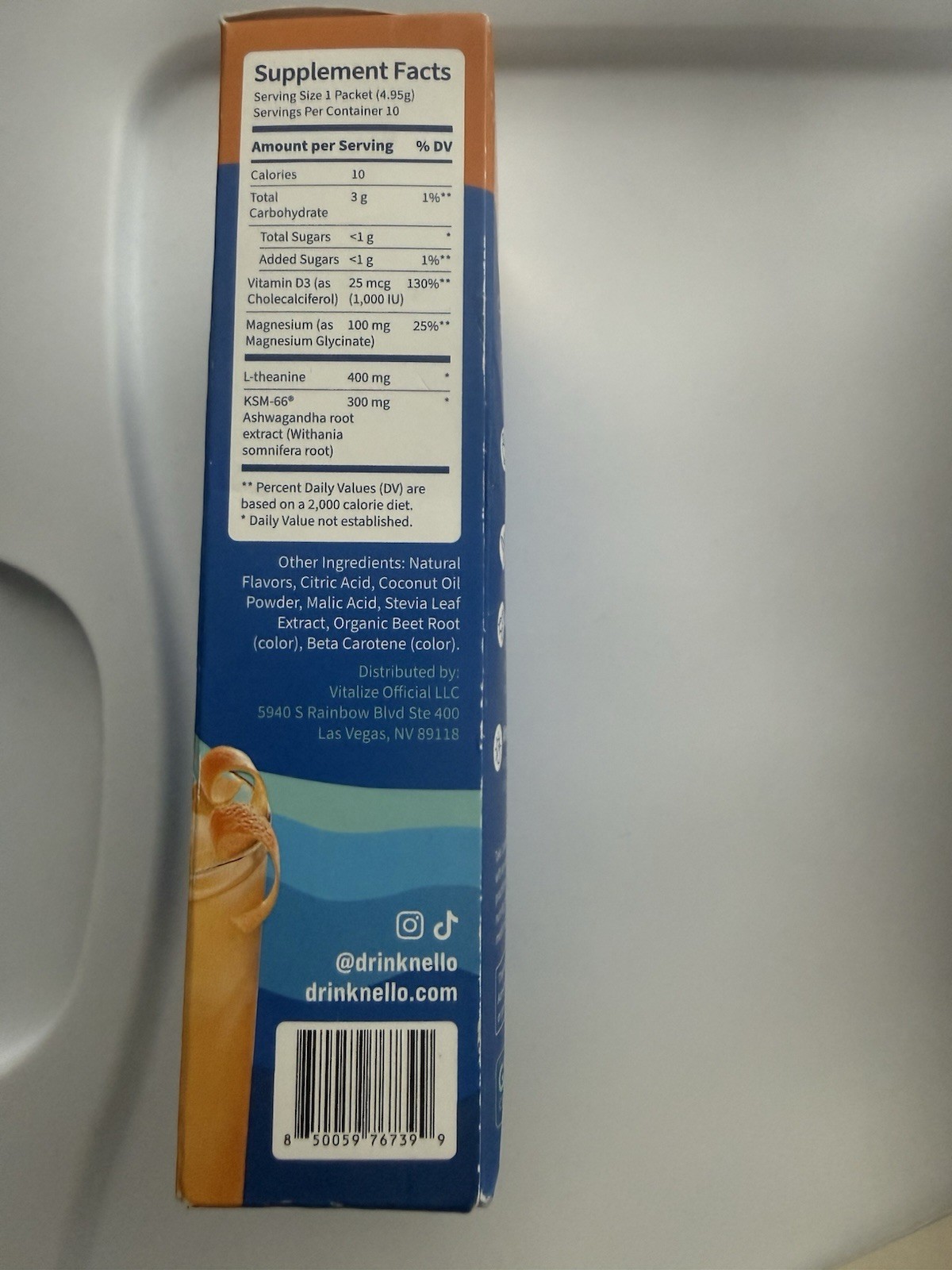 nello Super Calm Calming Drink Mix Orange Creamsicle 10 Packets Exp 08/2027
