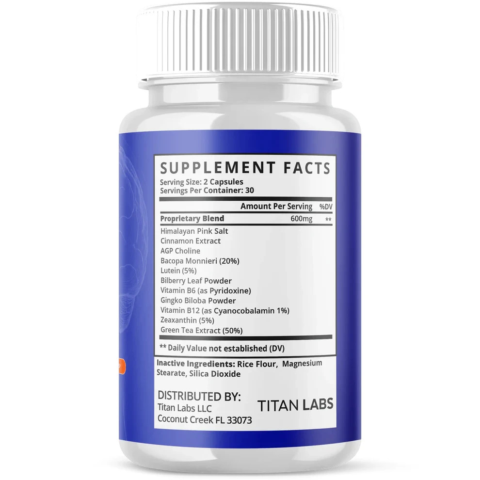 Titan Labs Focus Max 180 Capsules 3 Pack Brain Memory & Focus Support