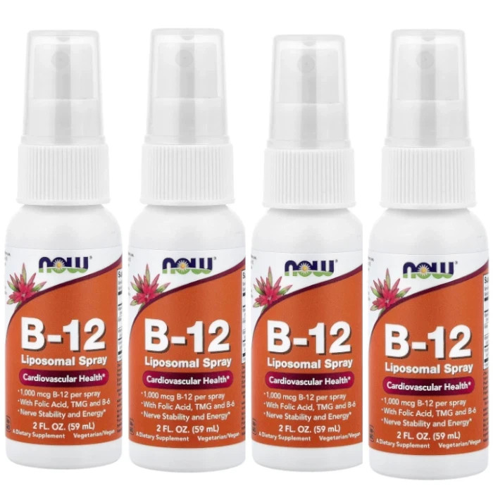 Now B-12 Liposomal Spray (1000mcg) 2 fl.oz Each (Pack of 4)