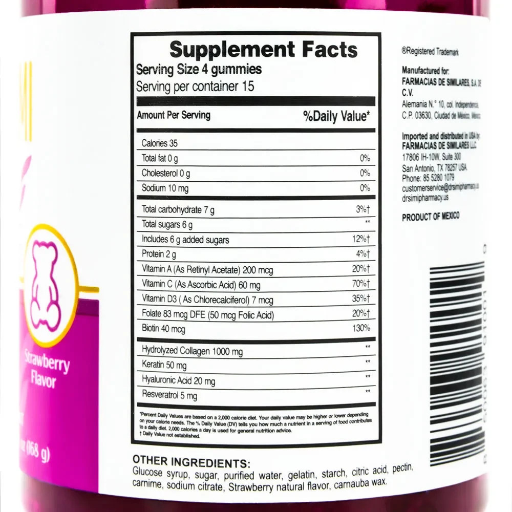 Gelasimi forte Collagen 60 Gummies From Mexico 100%