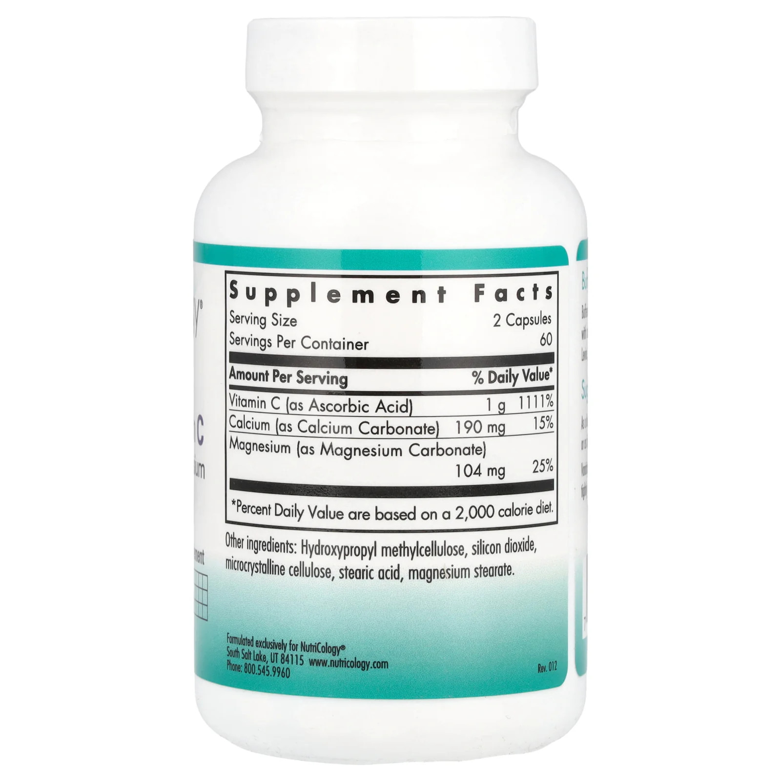 2 X Nutricology, Buffered Vitamin C with Calcium and Magnesium, 120 Vegetarian
