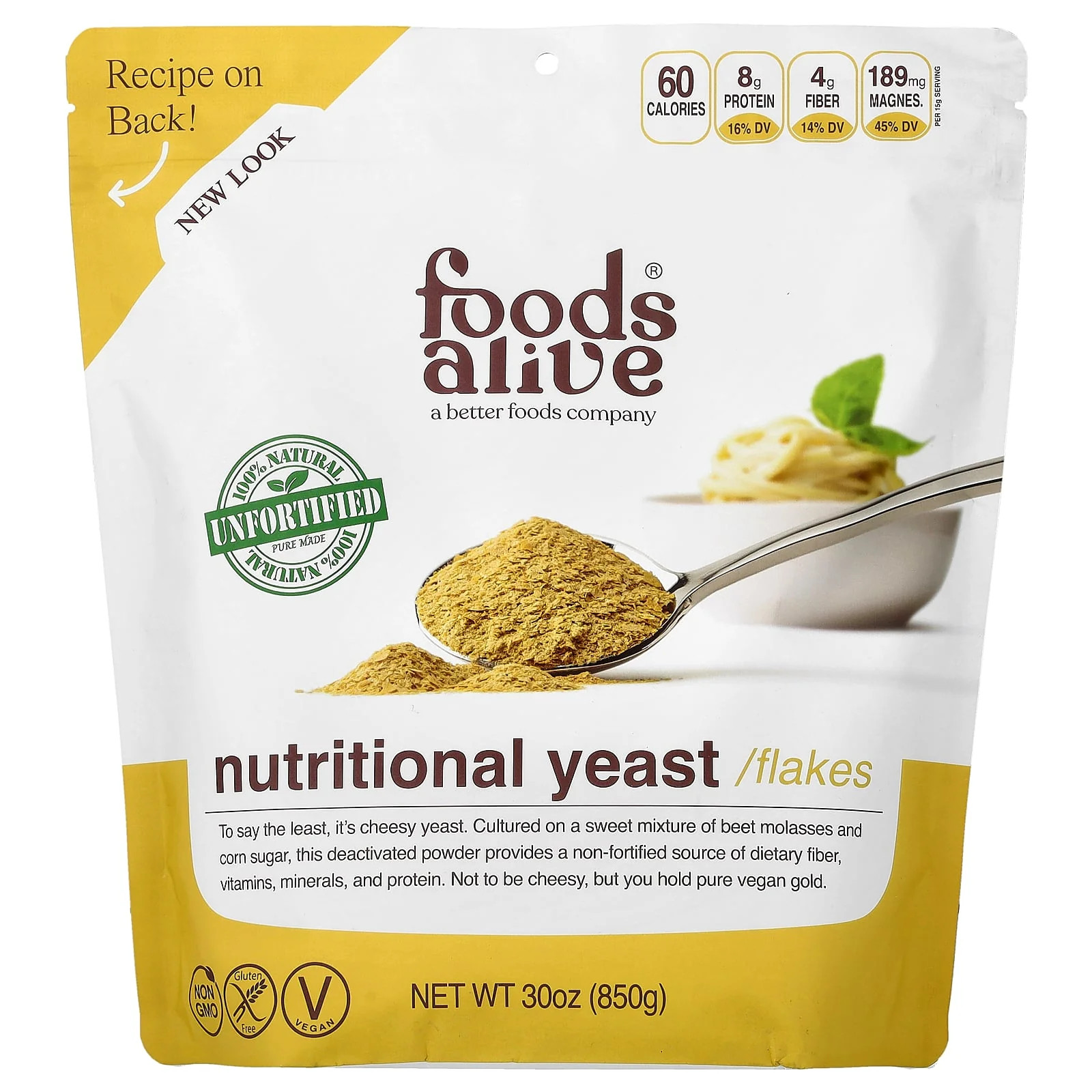 2 X Foods Alive, Nutritional Yeast Flakes, 30 oz (850 g)