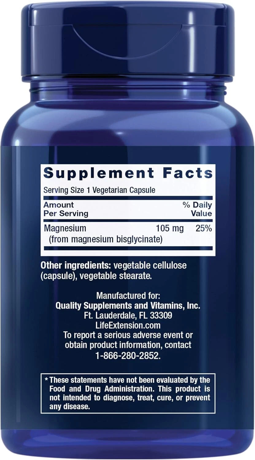 Life Extension Magnesium Glycinate 90 Caps Pack of 2