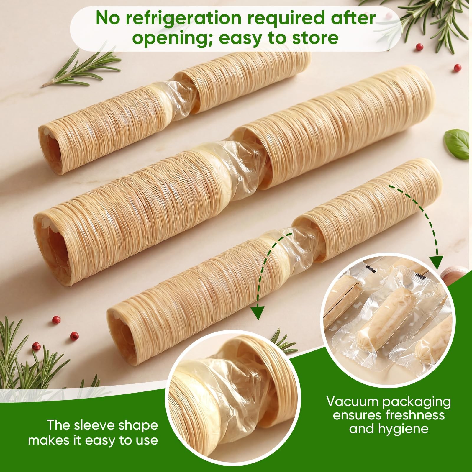 Edible Drying Smoked Collagen Sausage Casing 1 PCS 14m/46ft 20mm/ 3/4 Inch