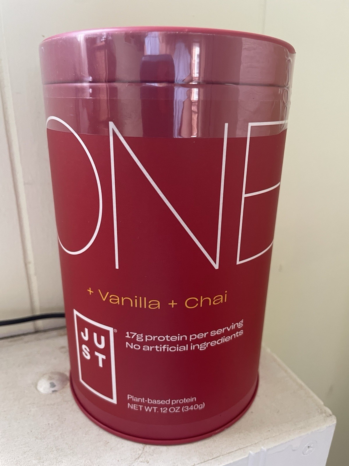 JUST ONE PLANT PROTEIN POWDER Vanillia Chai -FREE SHIPPING 12 ounces 10 servings
