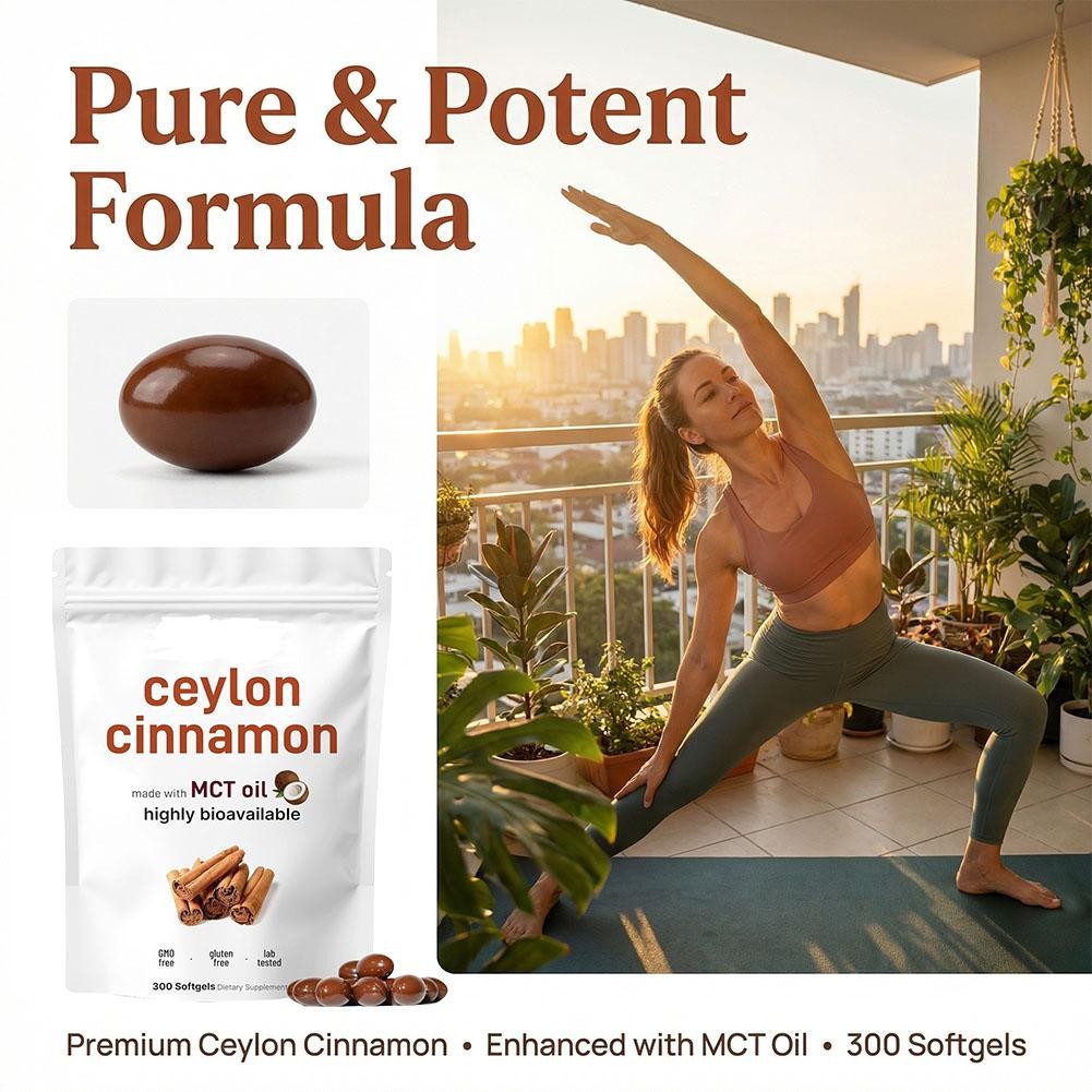 Advanced 2X Ceylon 7,200Mg Cinnamon Equivalent |300Softgels MCT Oil|HighlyBioava