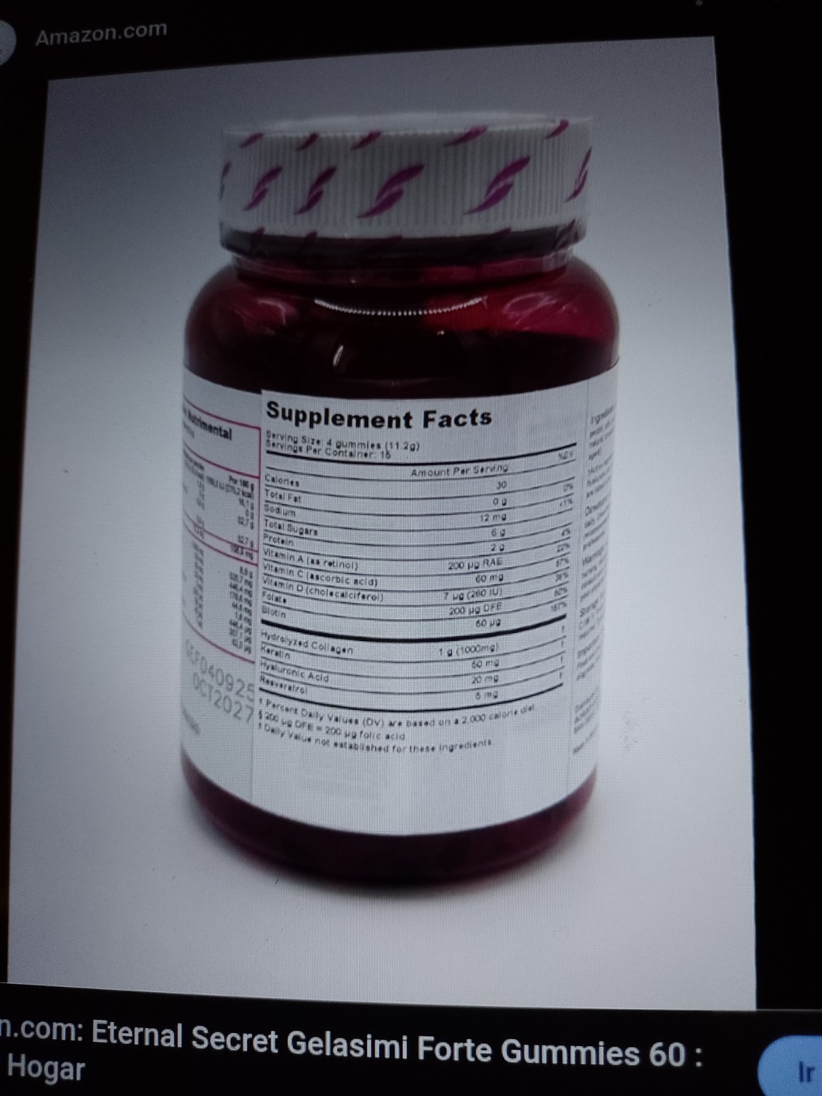 Gelasimi forte Collagen 60 Gummies From Mexico 100%