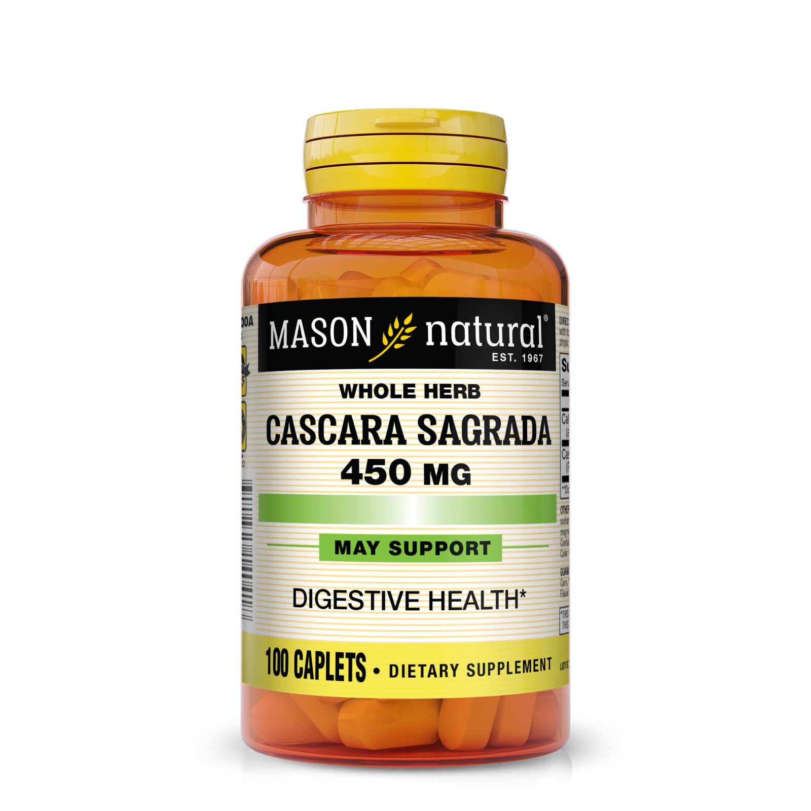Mason Natural CASCARA SAGRADA 450mg for Digestive Health, 100 caplets