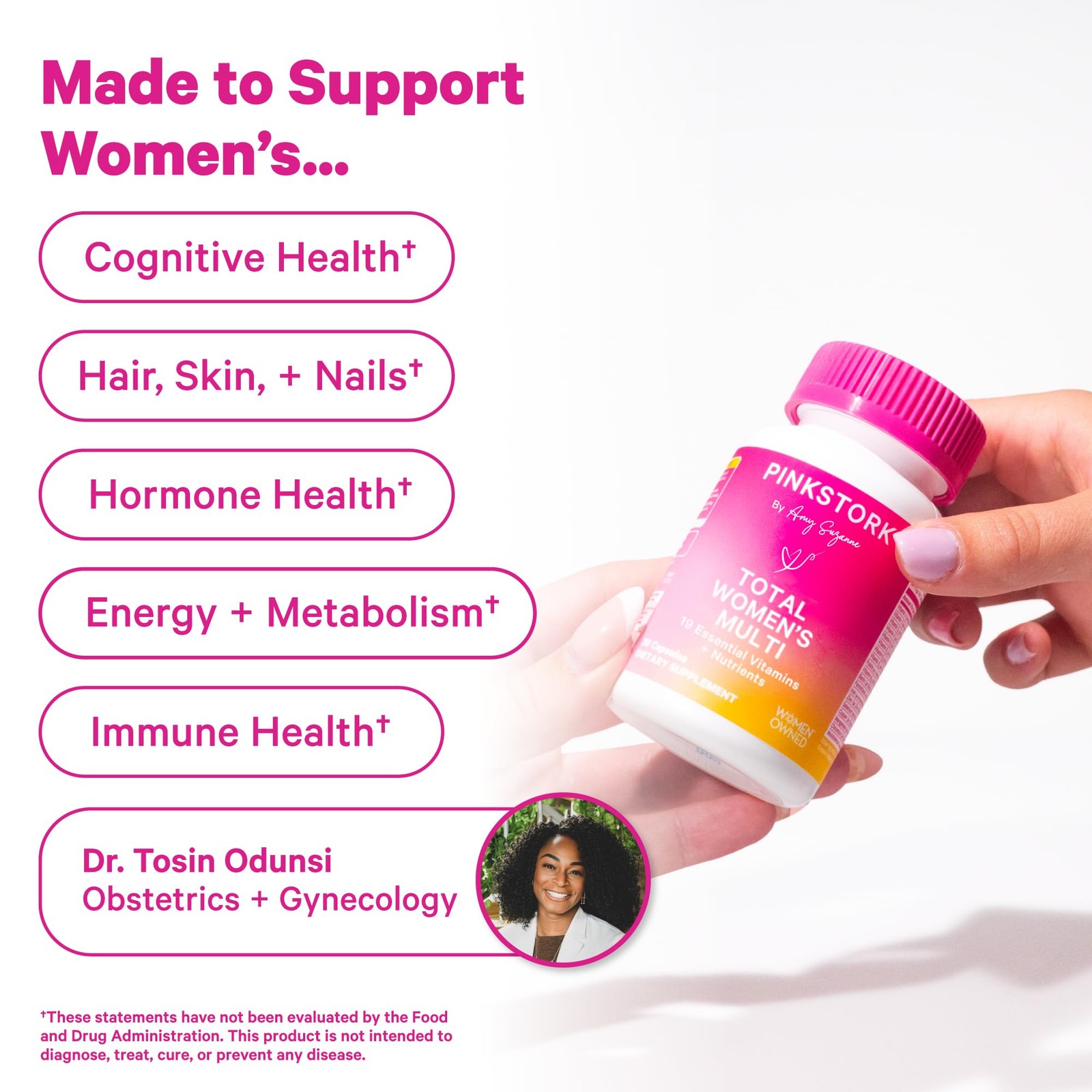 Pink Stork Total Women’s Multivitamin – 19 30 Count (Pack of 1), Pinl