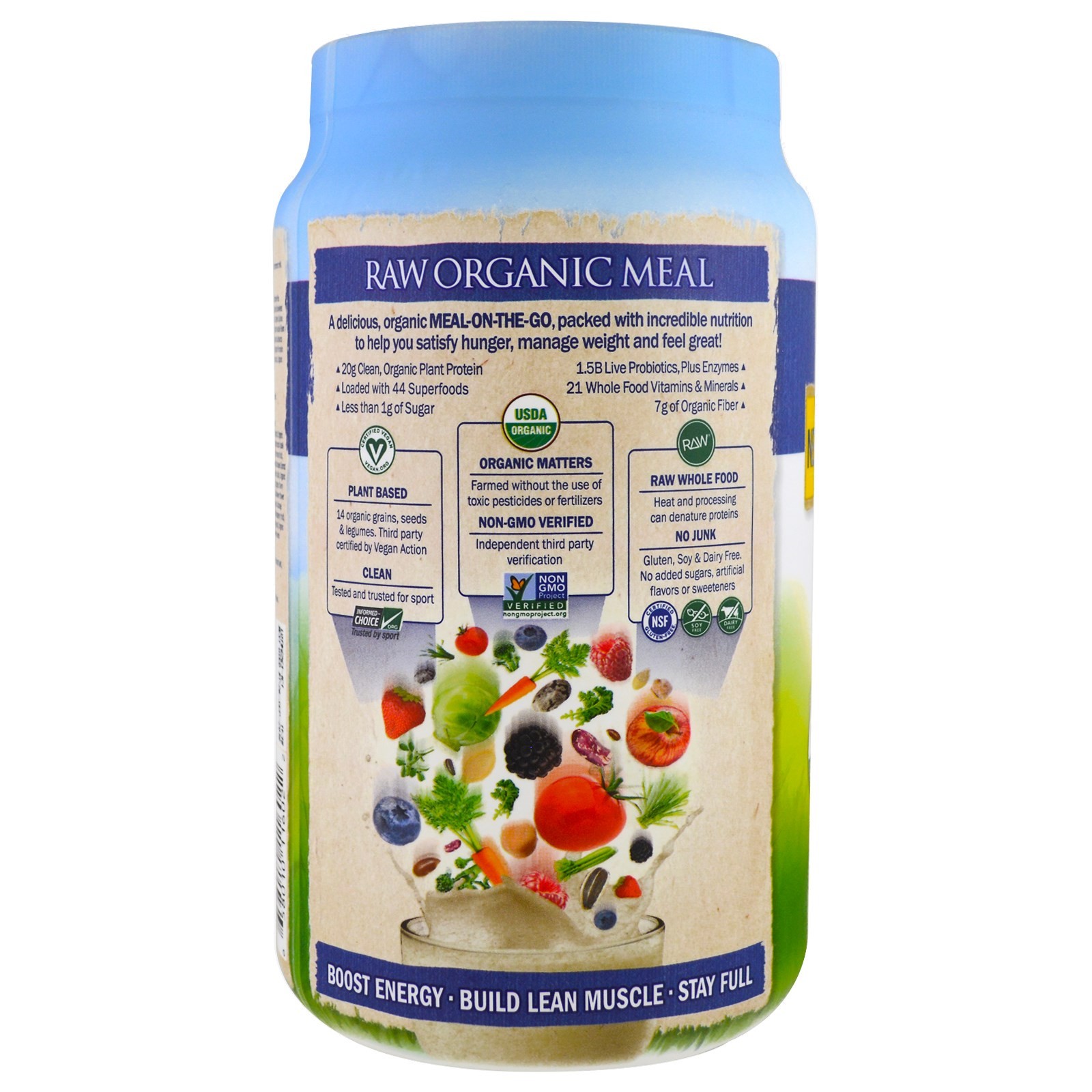 RAW Organic Meal, Meal Replacement Shake, Vanilla, 37.04 oz (1,050 g)
