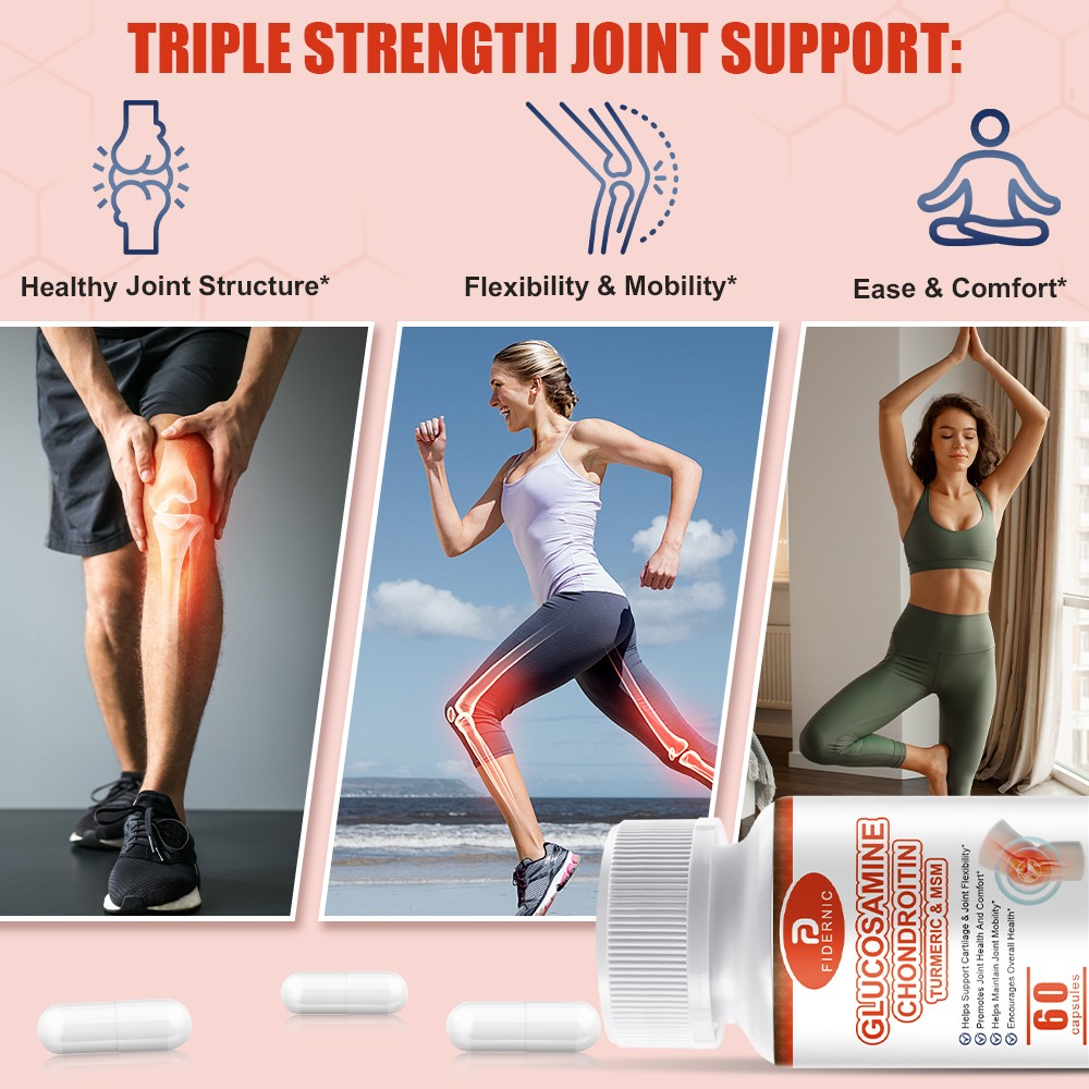 Glucosamine Chondroitin Turmeric MSM Joint Flexibility Cartilage Care 60 Pills