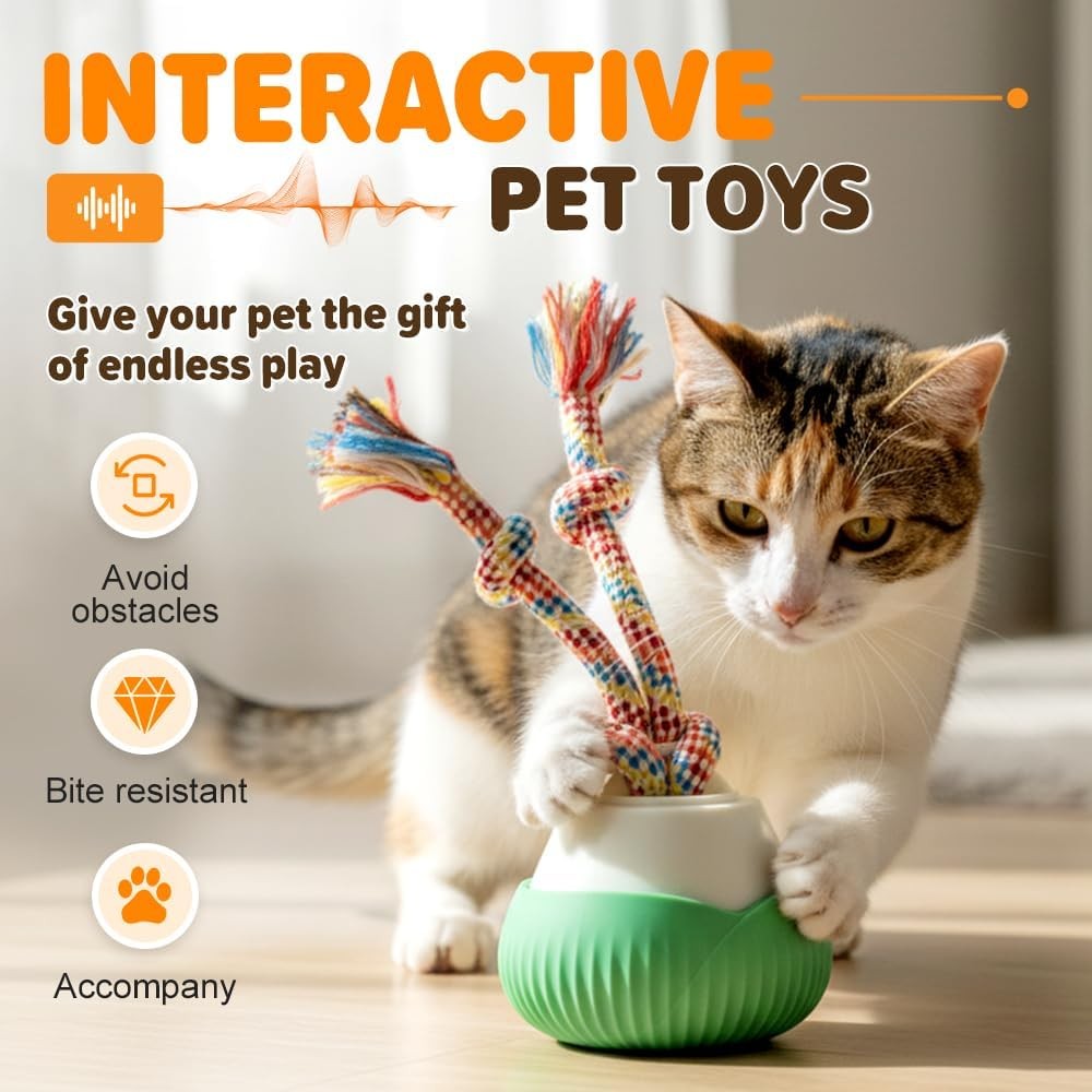 2026 New Interactive Dog Toys,Automatic Moving Interactive Cat Toy with 3 Speed