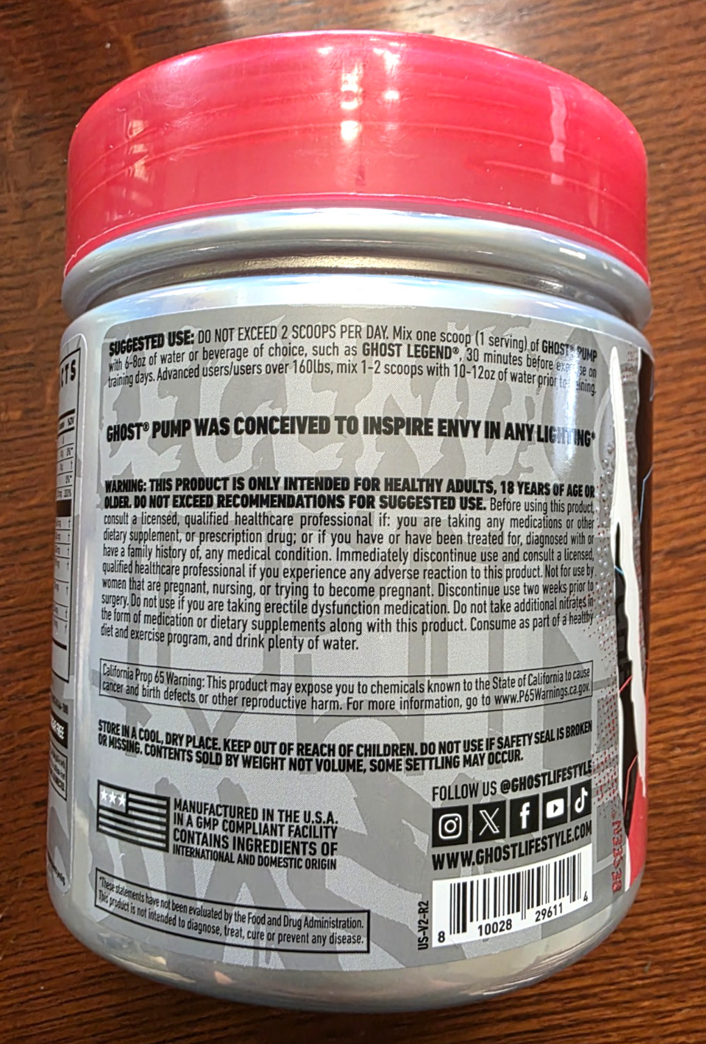 Ghost Pump Natty 9.5 oz (270 g) Pre-Workout New Sealed
